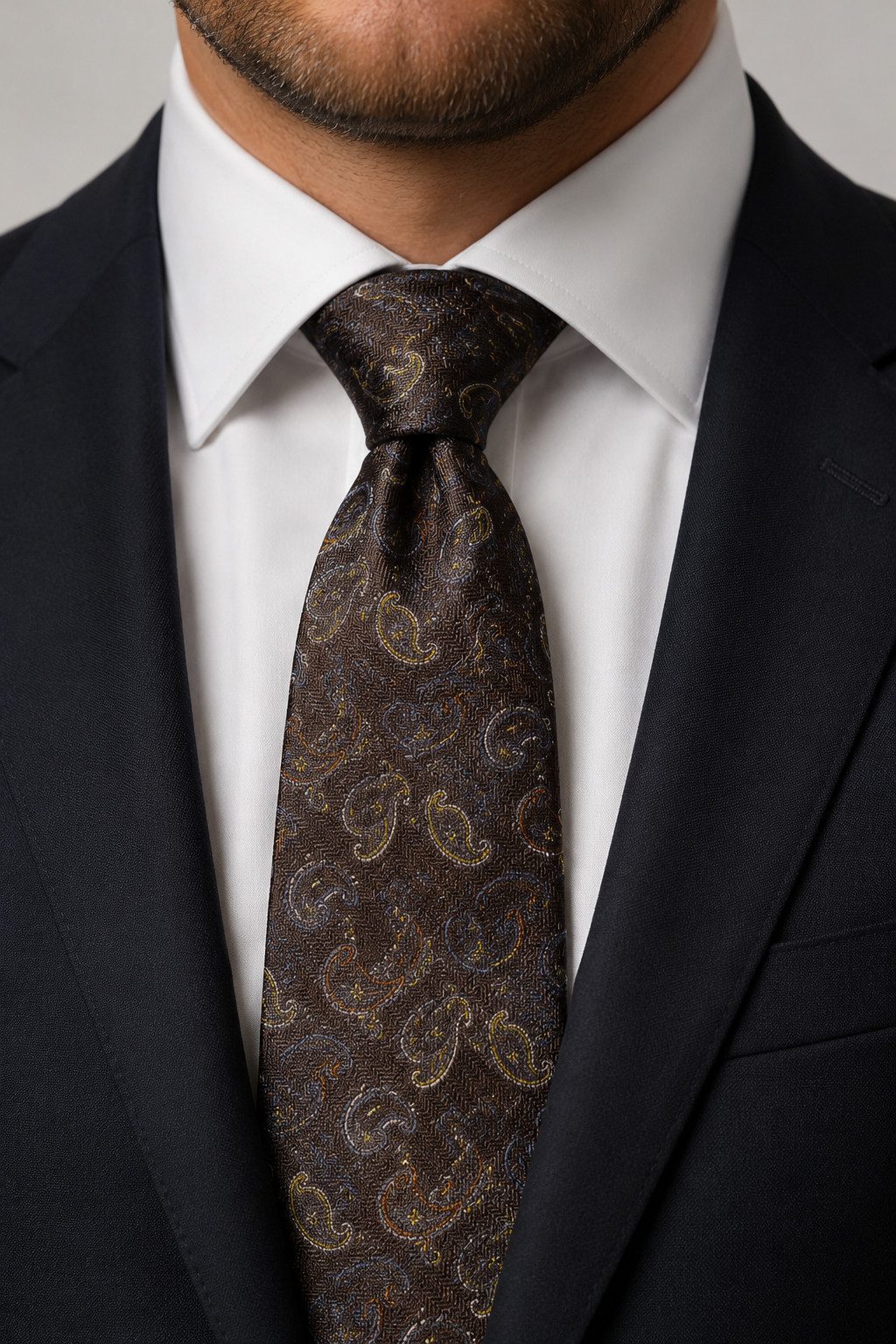 Seidenfalter Krawatte - Krawatte 6cm - Seidenkrawatte braun Paisley