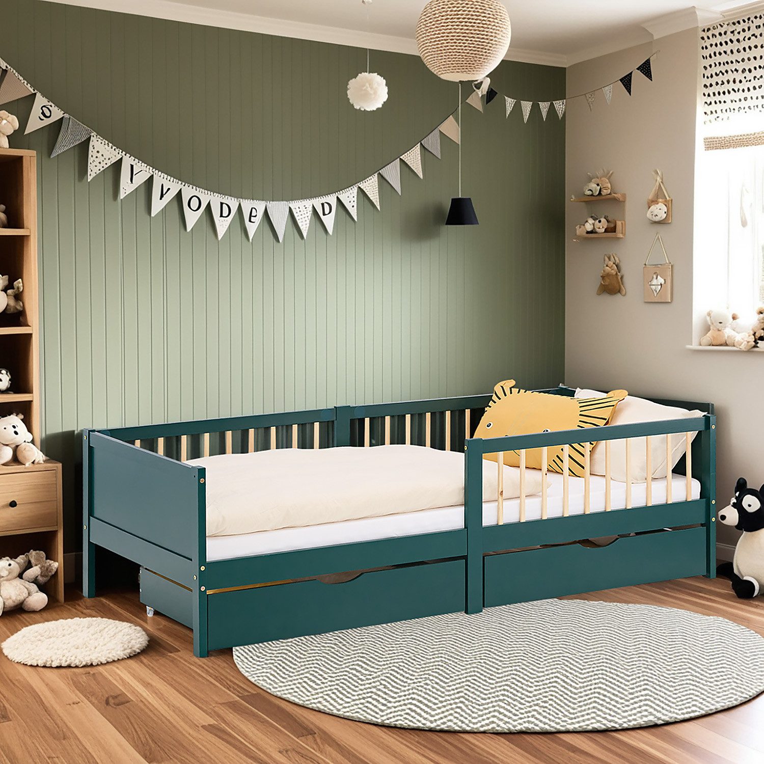 Homestyle4u Kinderbett 90x200 Kinderbett 2 Bettkästen günstig online kaufen