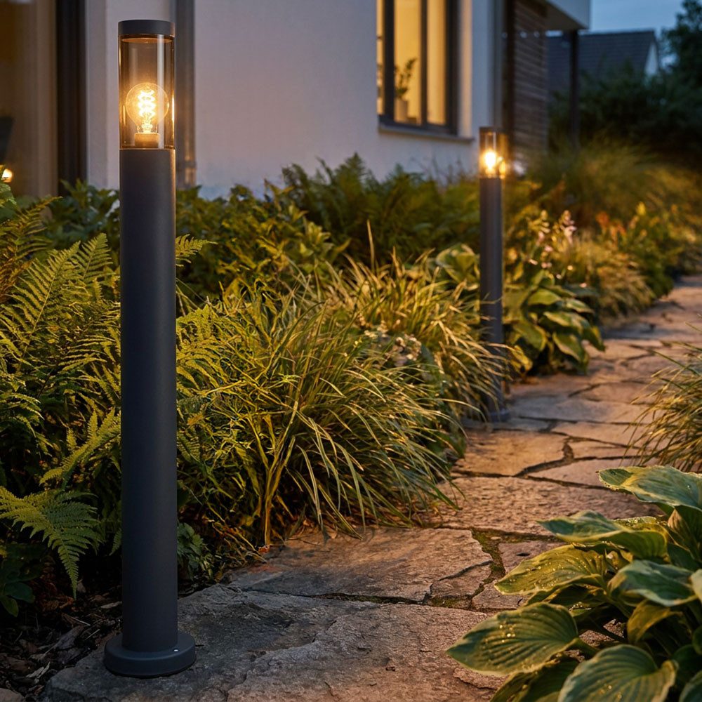 GLOBO LIGHTING Außen-Stehlampe, Leuchtmittel nicht inklusive, 2x Wegeleuchte Pollerleuchte außen Gartenlampen