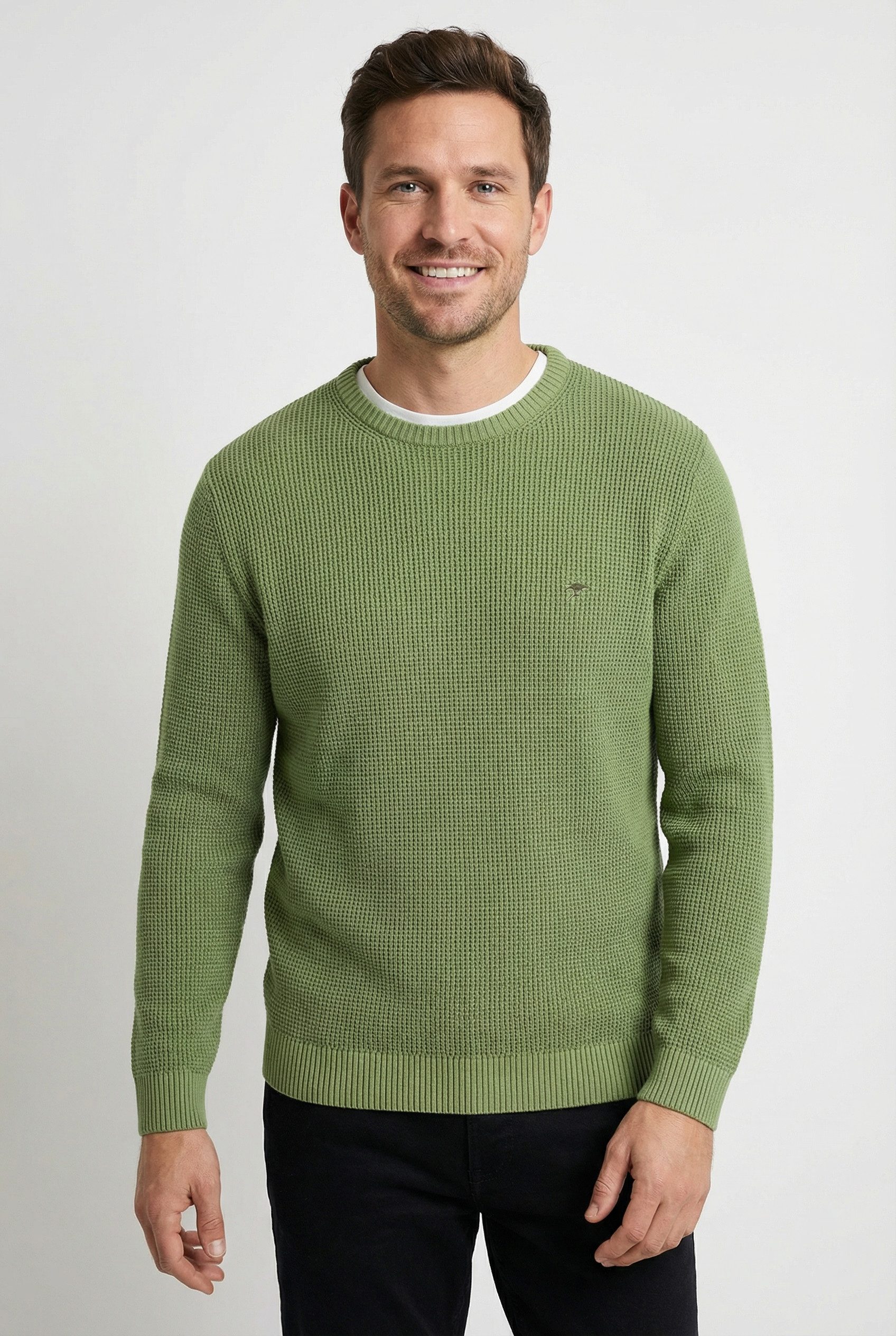 FYNCH-HATTON Strickpullover aus Baumwolle, normale Passform, hüftbedeckende Länge