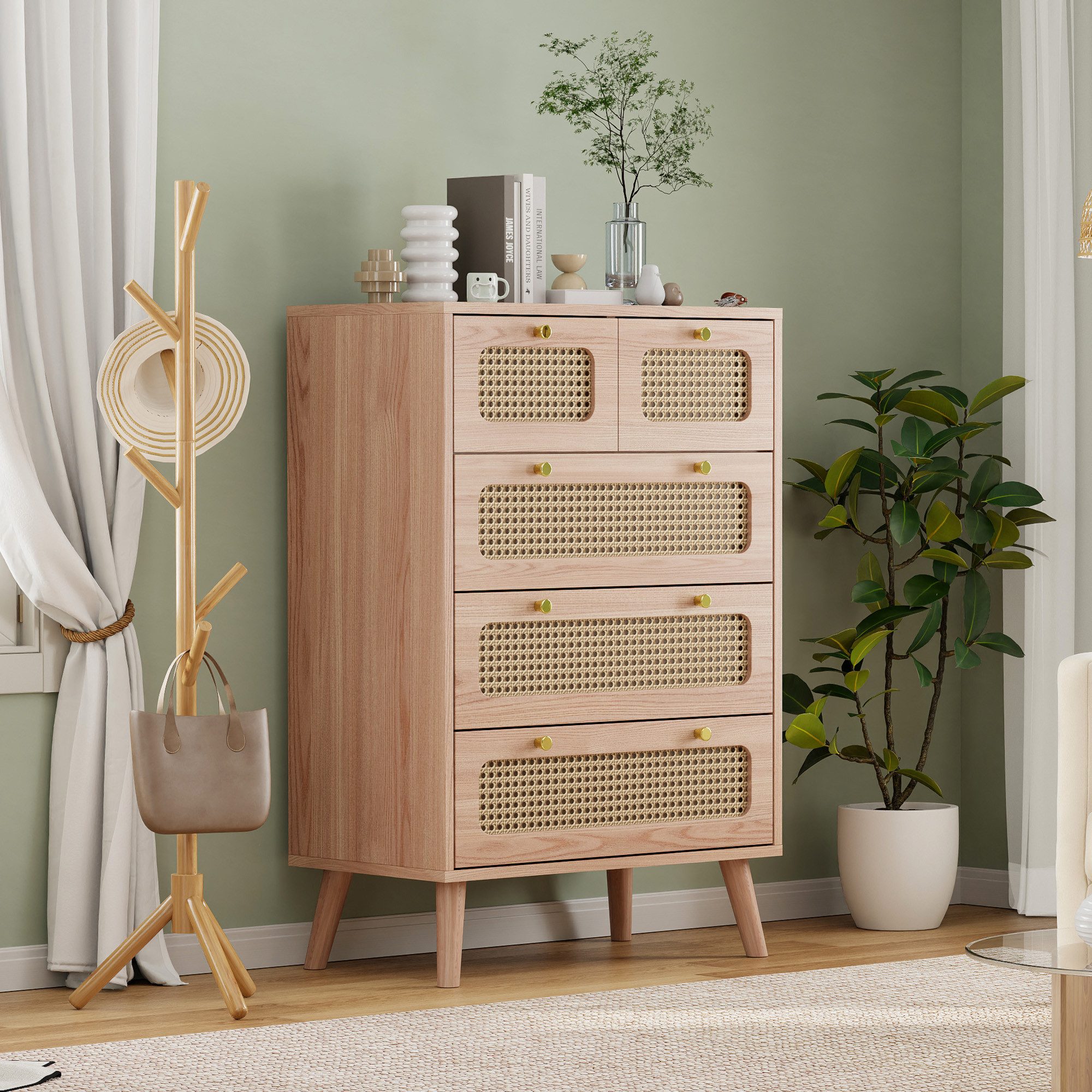 Kommode mit 5/6 Schubladen, Sideboard für Wohnzimmer Schlafzimmer