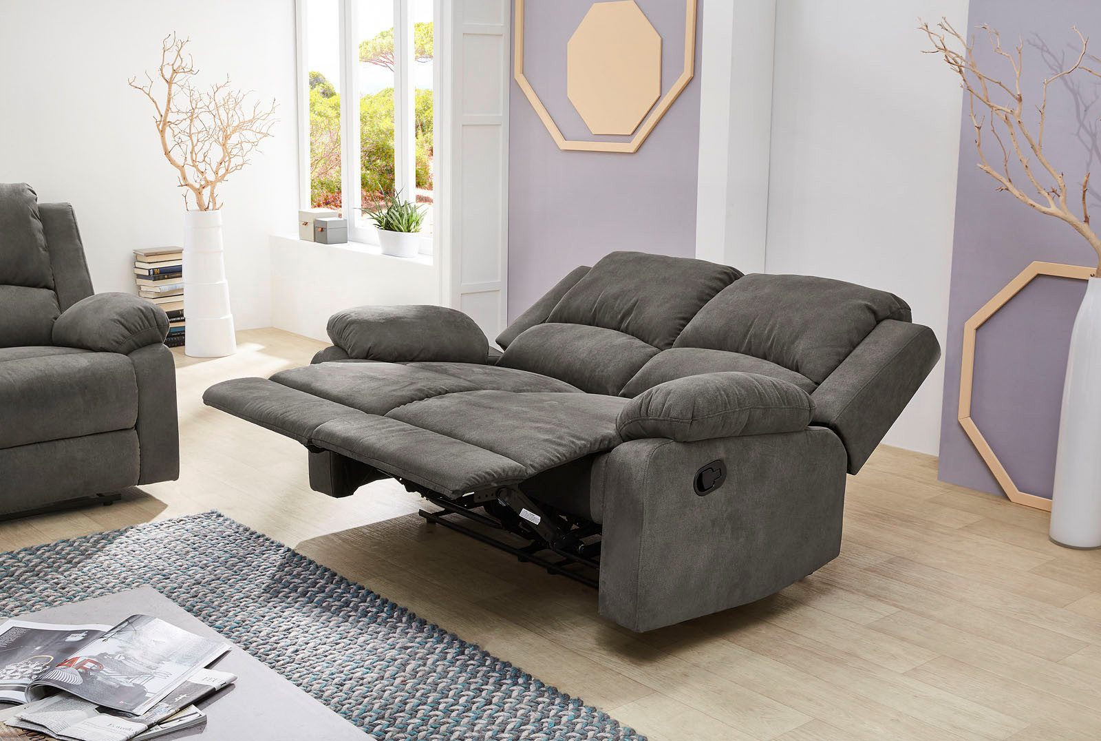Jockenhöfer Gruppe 2-Sitzer Dakota, B: 148 cm, mit Relax- & Liegefunktion, Taschenfederkern-Polsterung