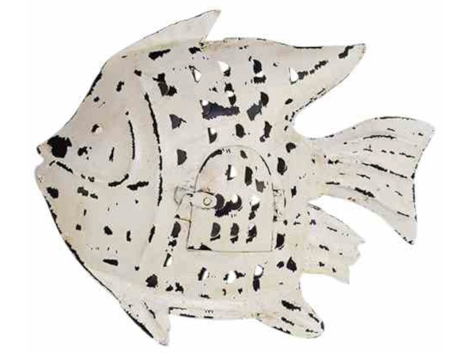 Werner Voß Windlicht Fisch mit Teelichteinsatz creme 34 x 7 x 30 cm