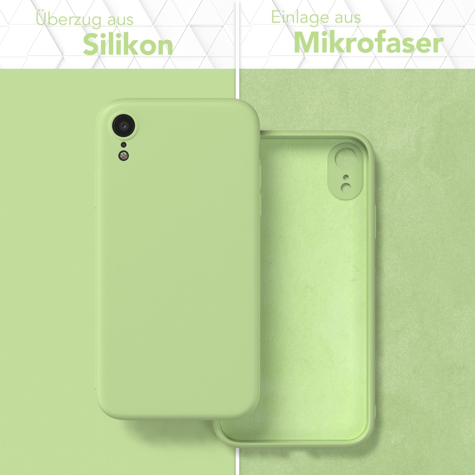 EAZY CASE Handyhülle für Apple iPhone XR Hülle Silikon 6,1 Zoll, Smart Slimcover Matt Silikon Schutzhülle mit Kameraschutz tpu Grün