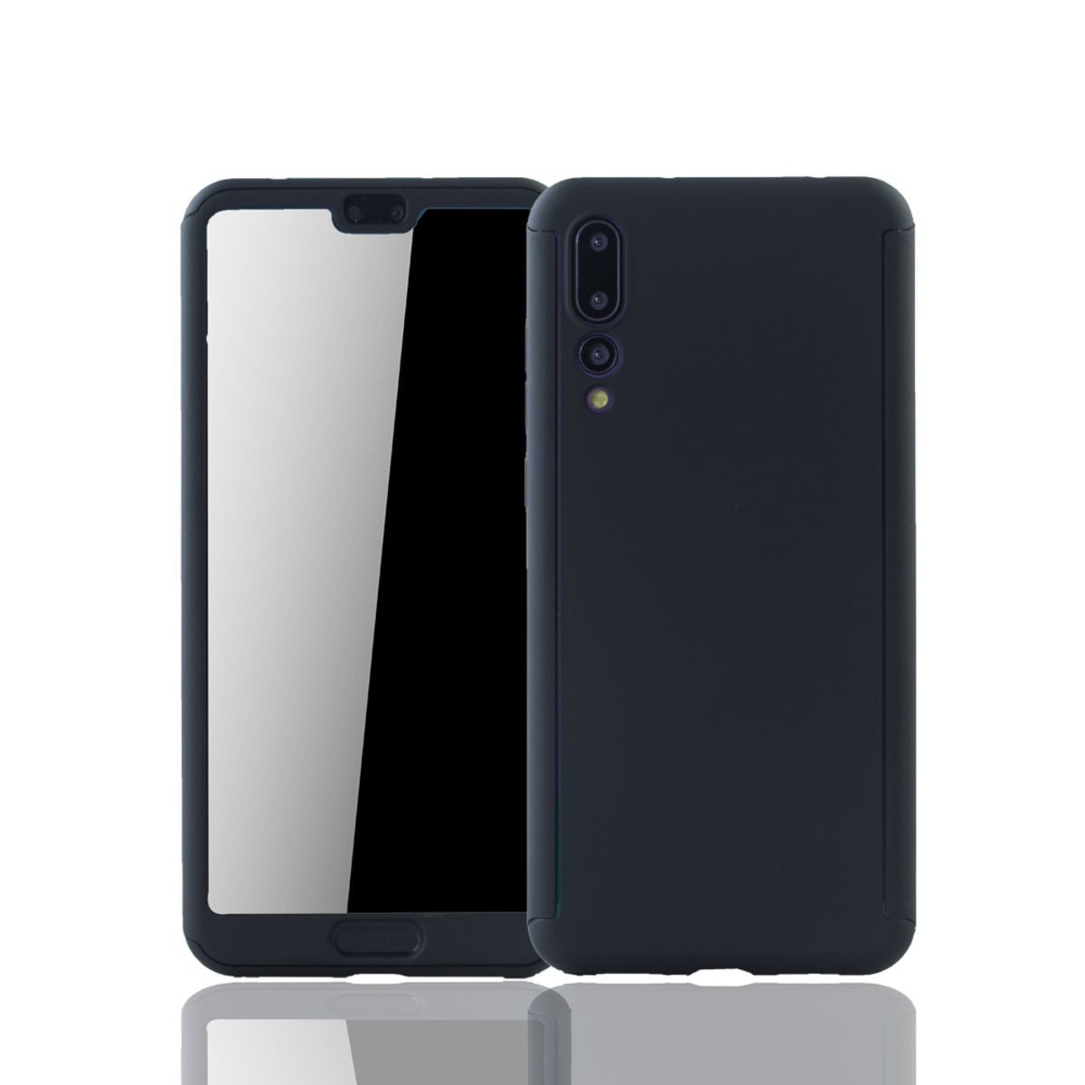 König Design Handyhülle Huawei P20 Pro, Huawei P20 Pro Handyhülle 360 Grad Schutz Full Cover Schwarz