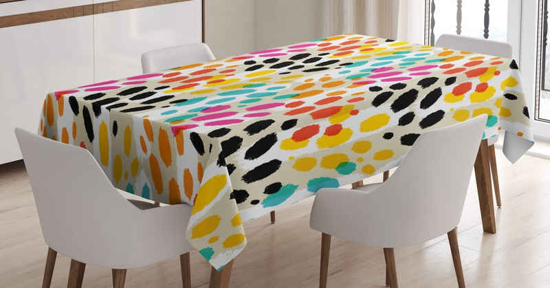 Abakuhaus Tischdecke Farbfest Waschbar Für den Außen Bereich geeignet Klare Farben, Bunt Tierhaut Spots Stripes