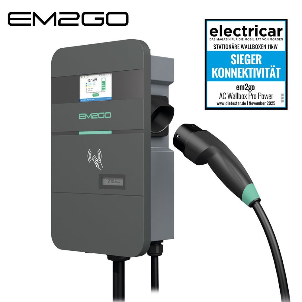 EM2GO Elektroauto-Ladestation Wallbox Pro Power 2G 11kW, stationär 11kW / 32A
