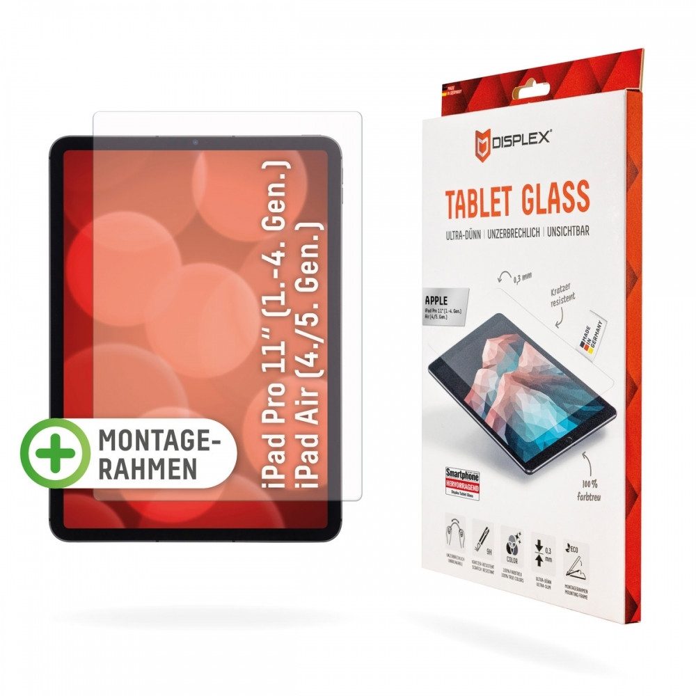 Displex DISPLEX Tablet Glas für iPad Pro 11 und Air Schutzglas. Tablet (Hochwertiges Glas für iPad Pro und Air)