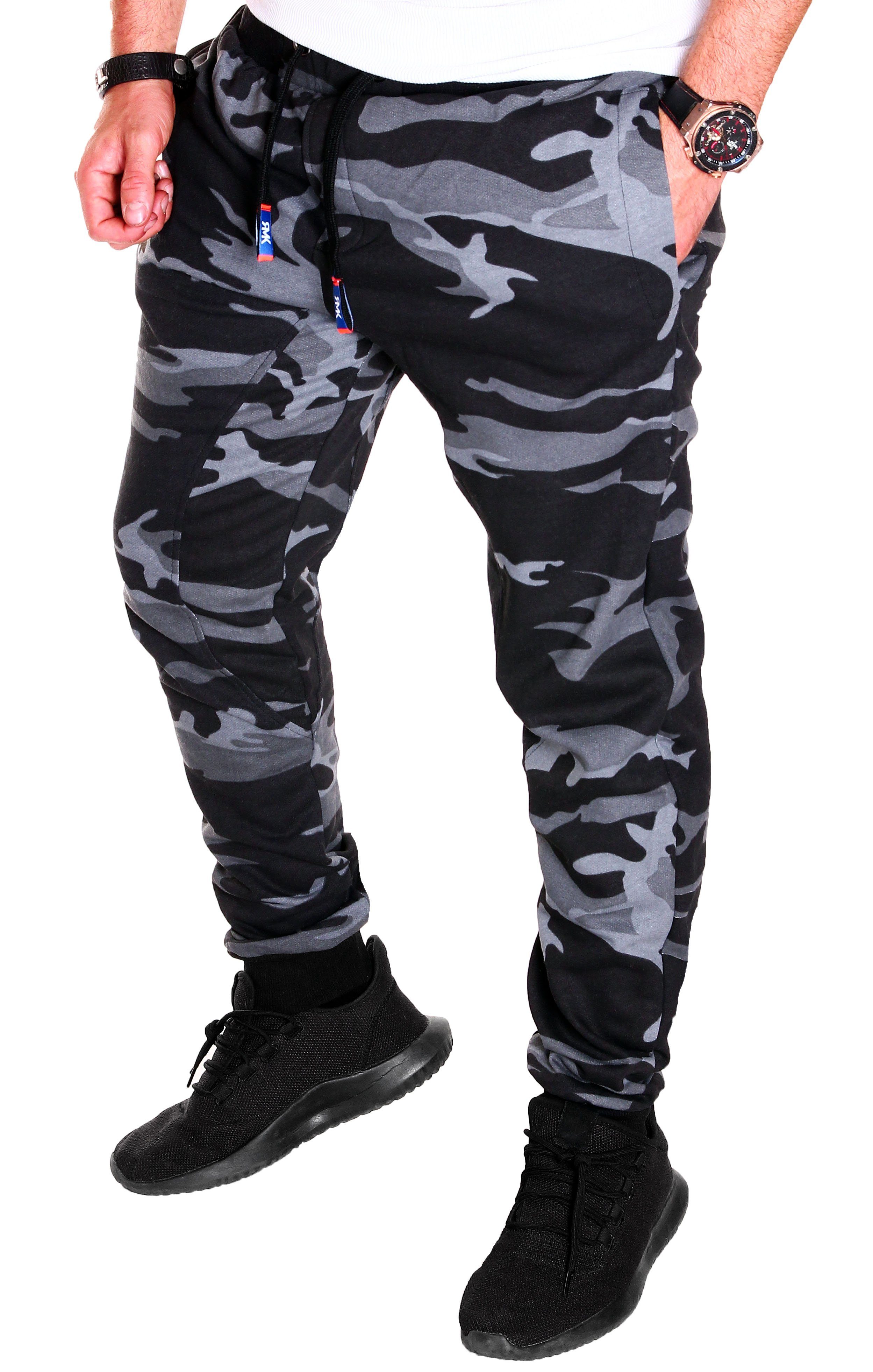 Trainingshose Herren RMK Camouflage Sporthose Army Camouflage (A) Jogginghose Fitnesshose Armee