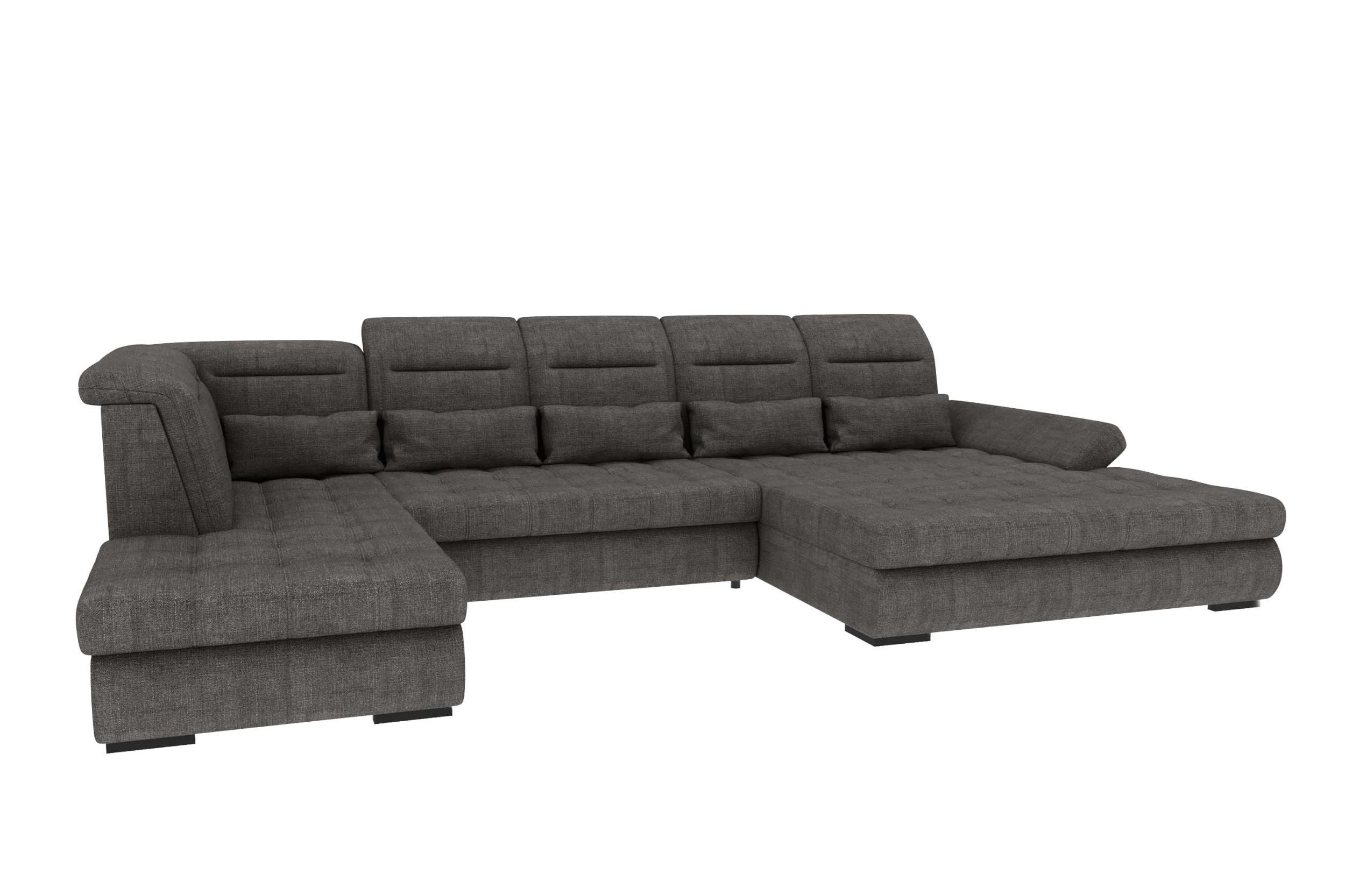 99rooms Wohnlandschaft Toscana, Sofa, U-Form, Bettfunktion, Rundumbezug aus gepolstertem Velours VOGUE