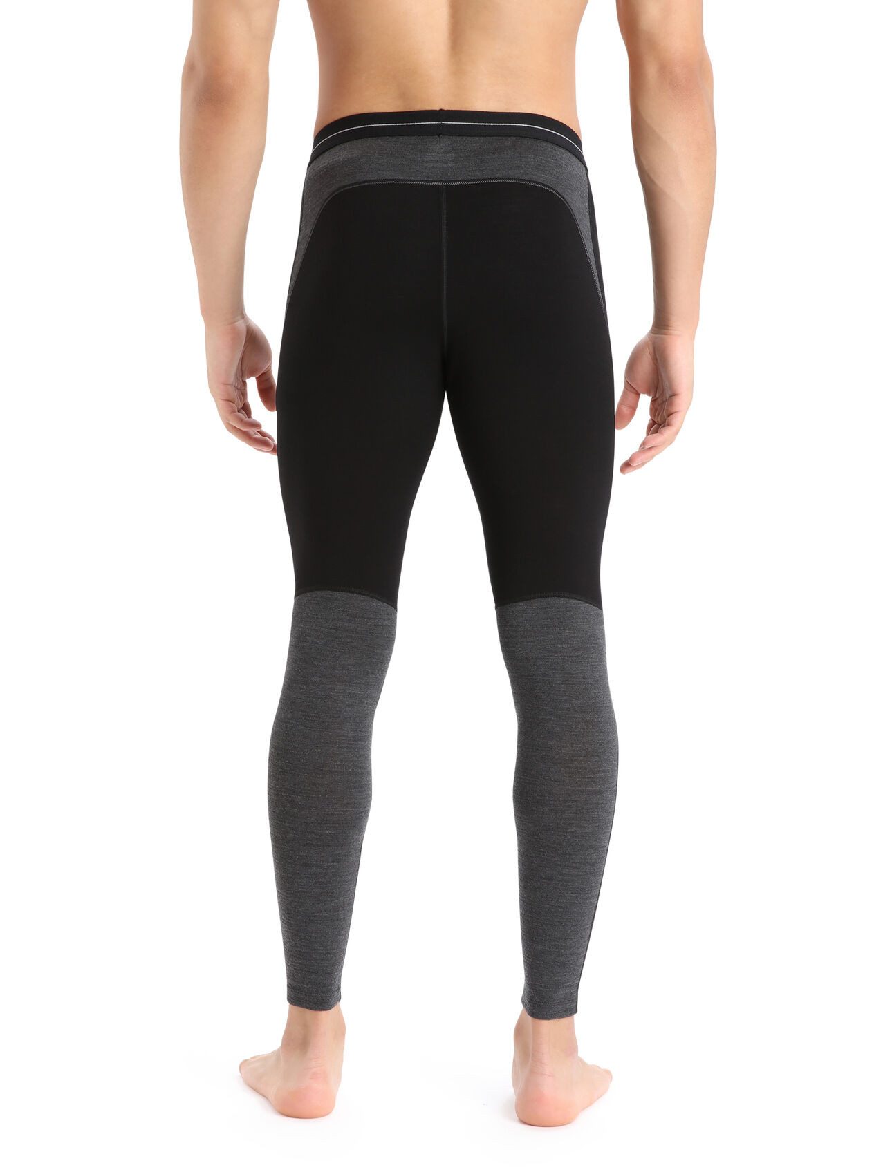 Icebreaker Leggings Unterwäsche 200 ZoneKnit (Merinowolle, enganliegend) schwarz/grau