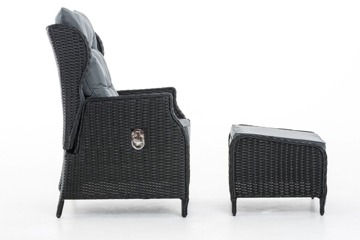 CLP Gartensessel Breno, Polyrattan, verstellbar, Fußhocker, Outdoor