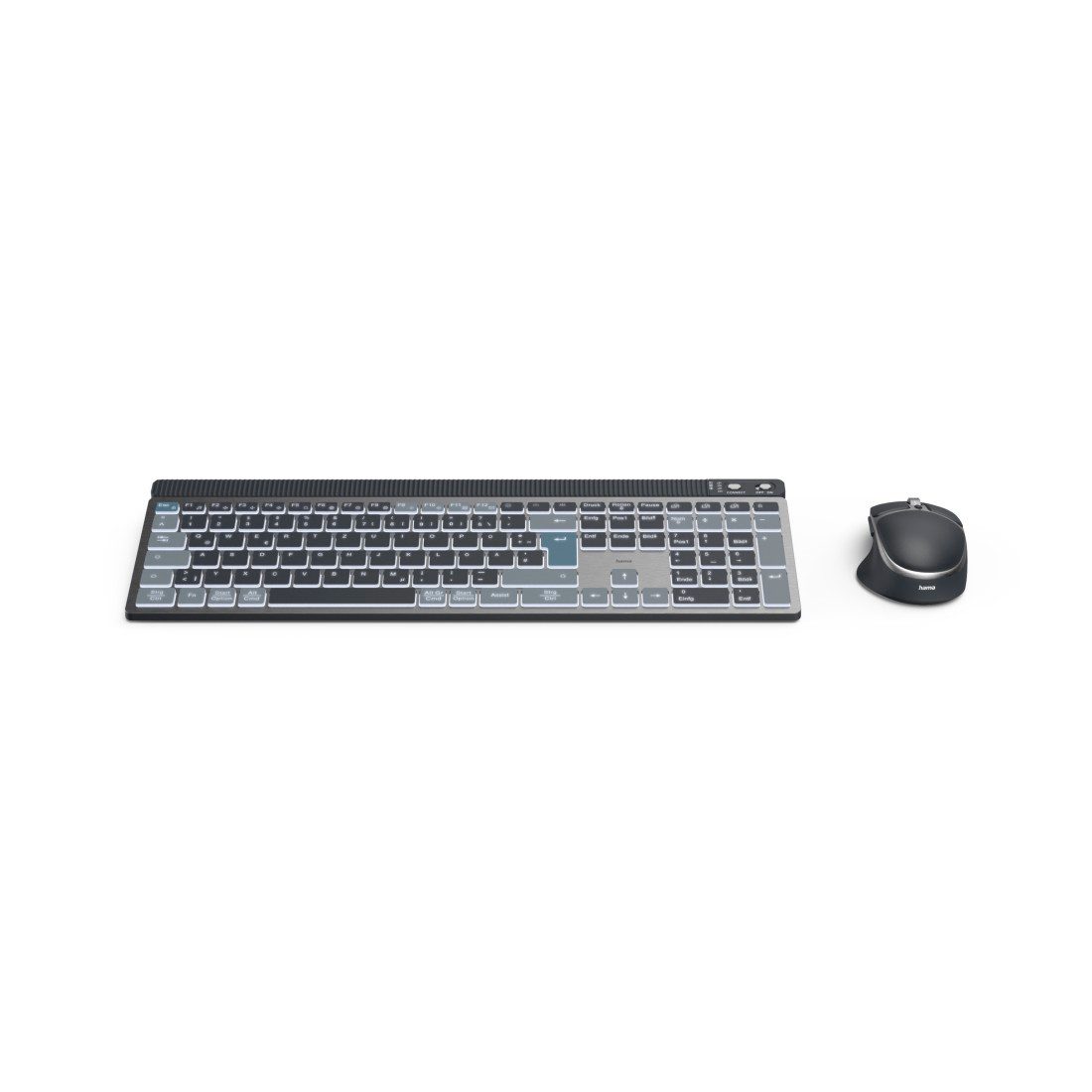 Kabellose Tastatur und Maus (Multi Device, 2x Bluetooth, 1x Funk, DE) Tastatur- und Maus-Set