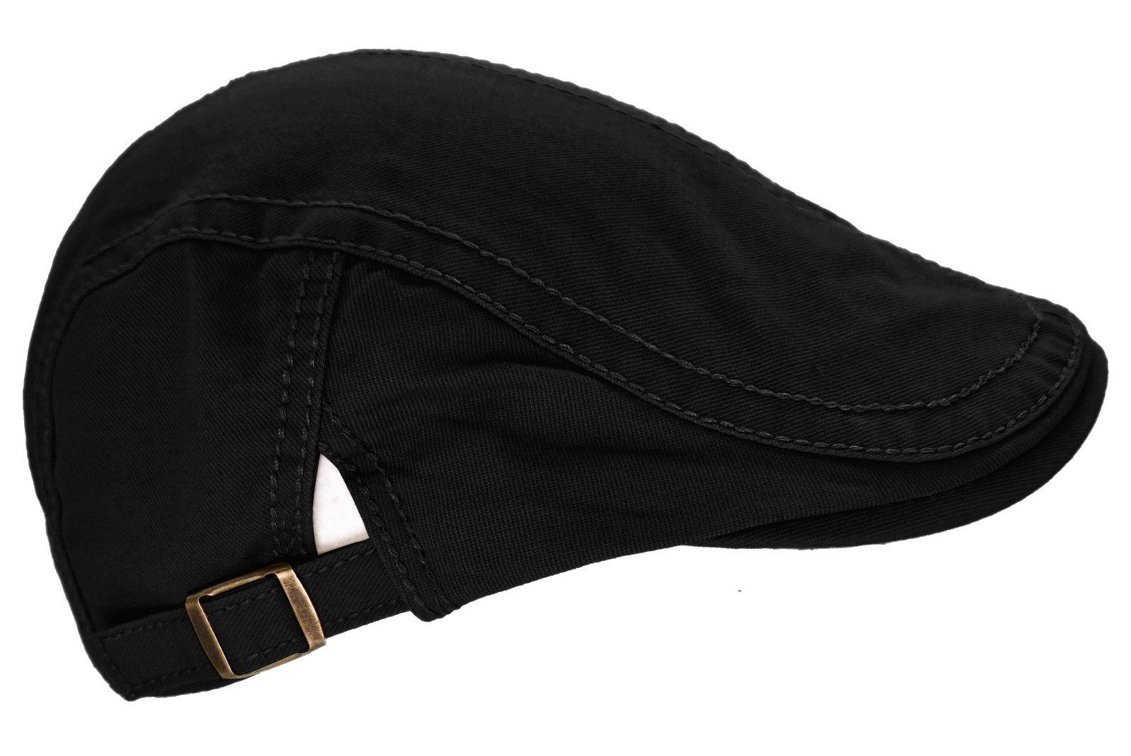 dy_mode Schiebermütze Herren Flatcap Unisex Schiebermütze in Unifarben Schirmmütze in Unifarbe, mit seitliche Verstellriemen