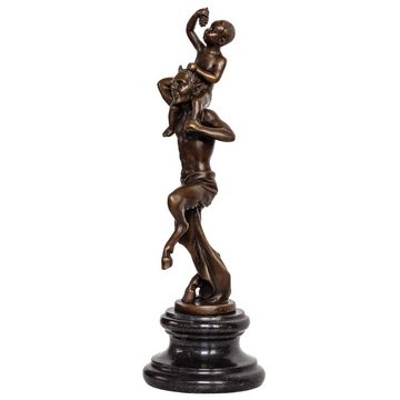 Aubaho Skulptur Bronzeskulptur kleiner Bacchus Wein Faun im Antik-Stil Bronze Figur St