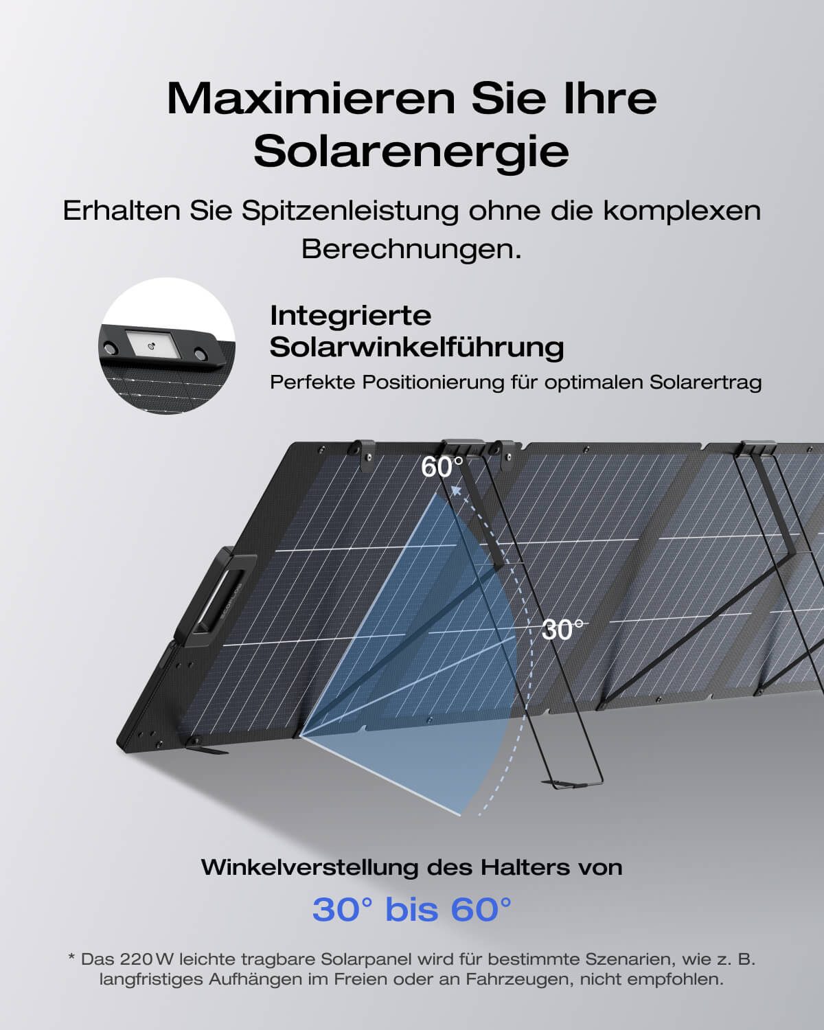 Ecoflow EcoFlow 220W Solar Panel für Delta & RIVER Serie Tragbare Powerstation Solar Panel, Für Outdoor Garten Balkon Wohnwagen Camping – Bild 4 von 5