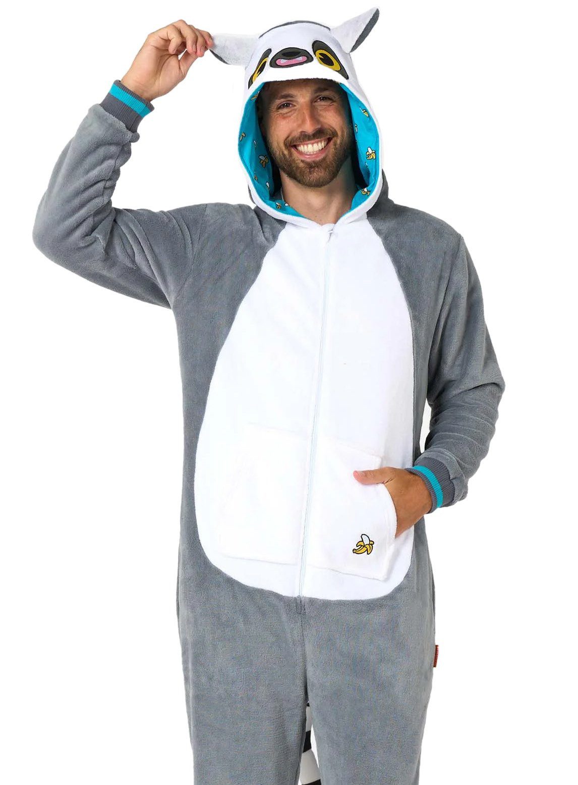 Opposuits Kostüm Lemur Onesie, Der Overall beweist: jedes Tier eignet sich günstig online kaufen