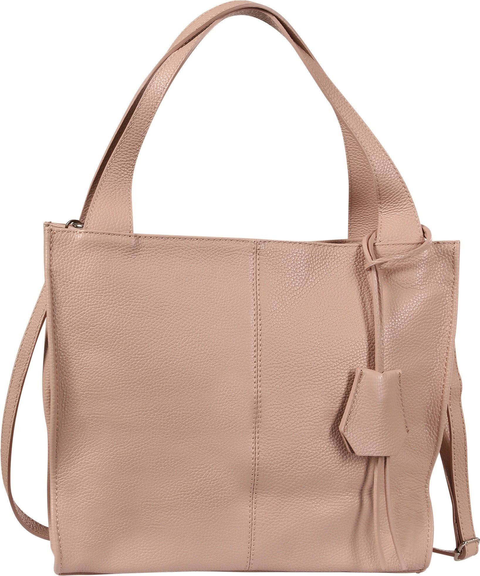 Toscanto Schultertasche Toscanto Damen Schultertasche Shopper (Schultertasche), Damen Leder Schultertasche, Shopper, rosa ca. 33cm