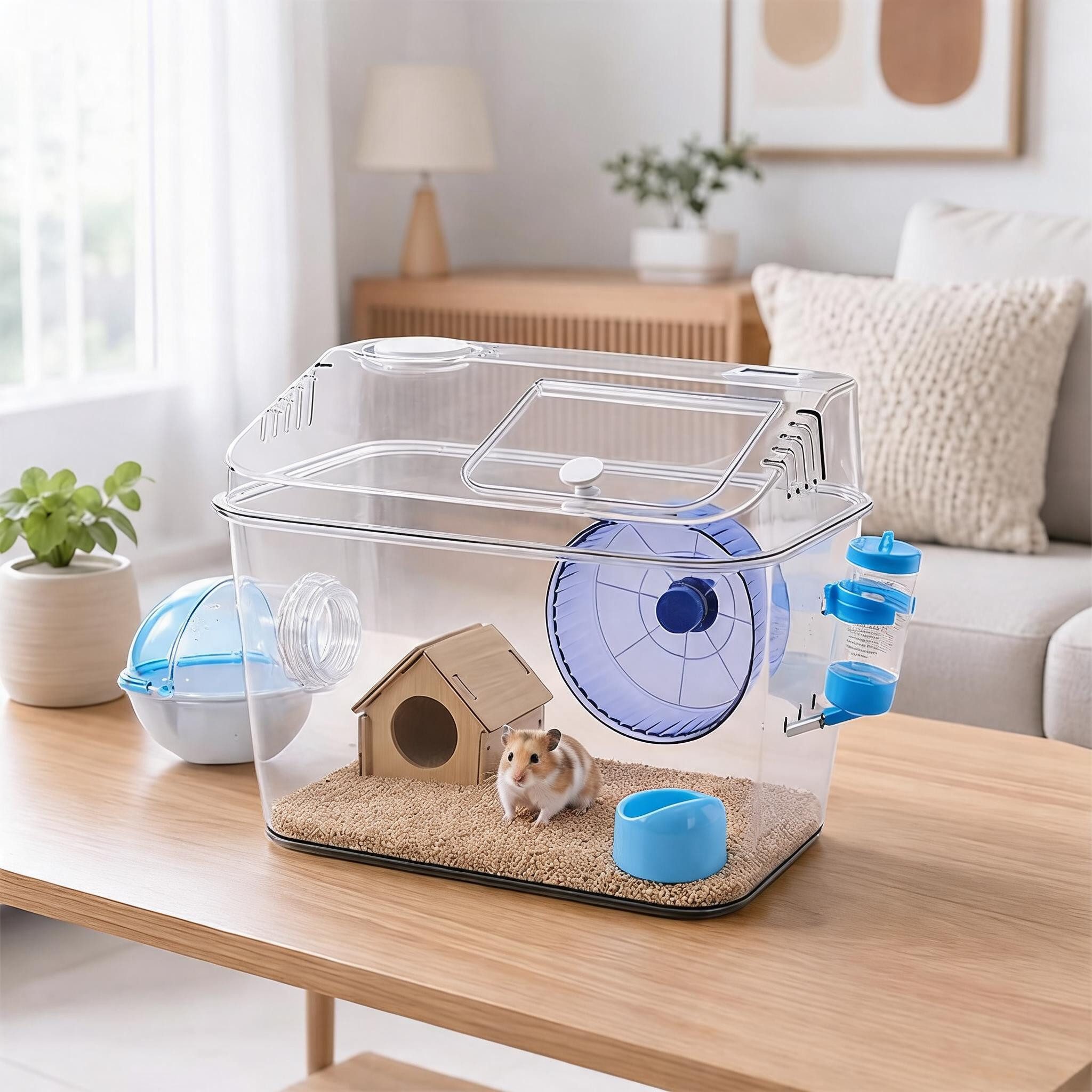 GarveeMore Kleintierkäfig Tisch Hamsterkäfig 35×22×27 Cm