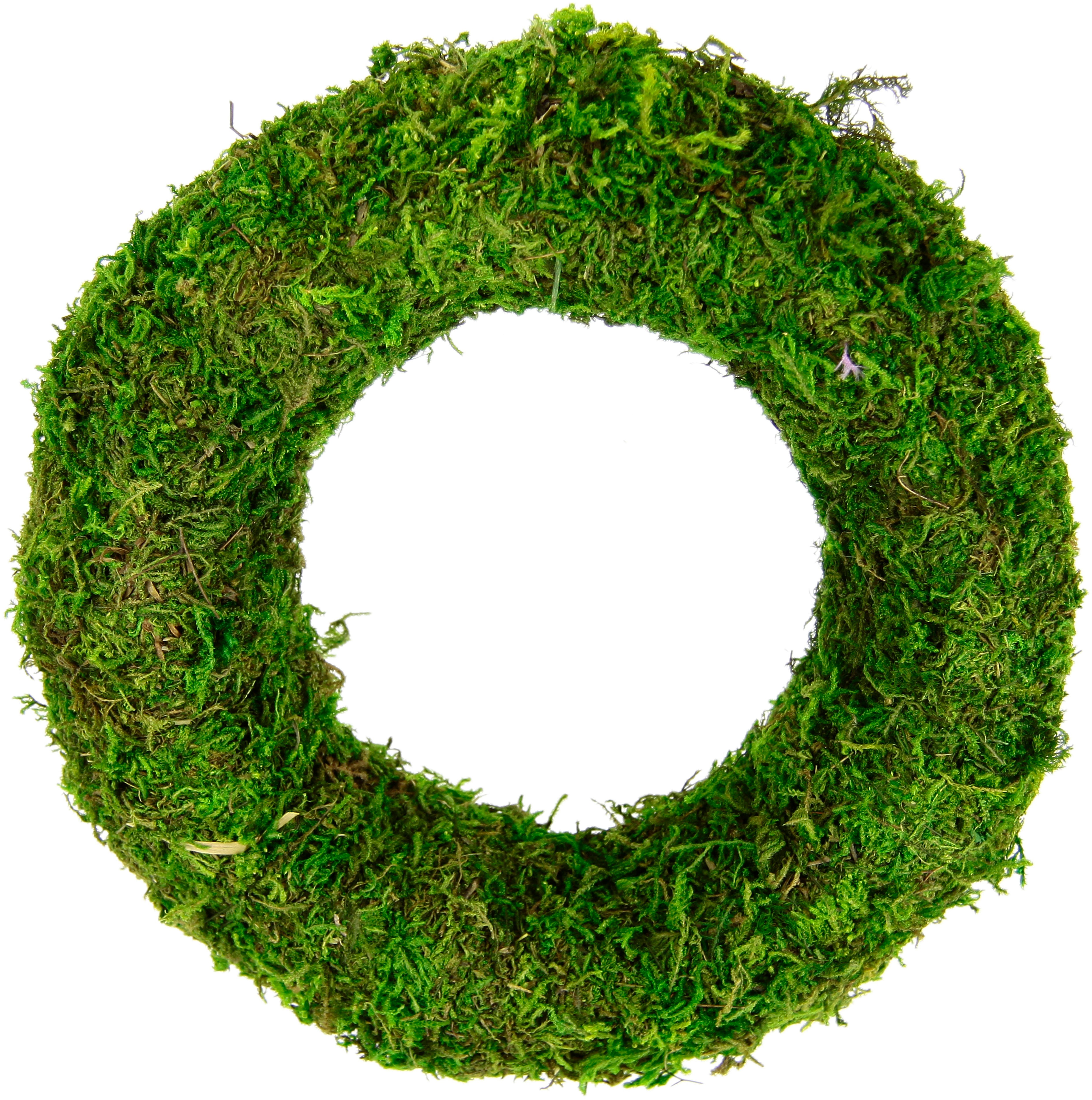 Kunstkranz Kranz aus Moos und Rattan Weidenkranz Blumenkranz Dekokranz, I.GE.A., Höhe 20 cm, Landhaus Kränze Rohling Tischdeko