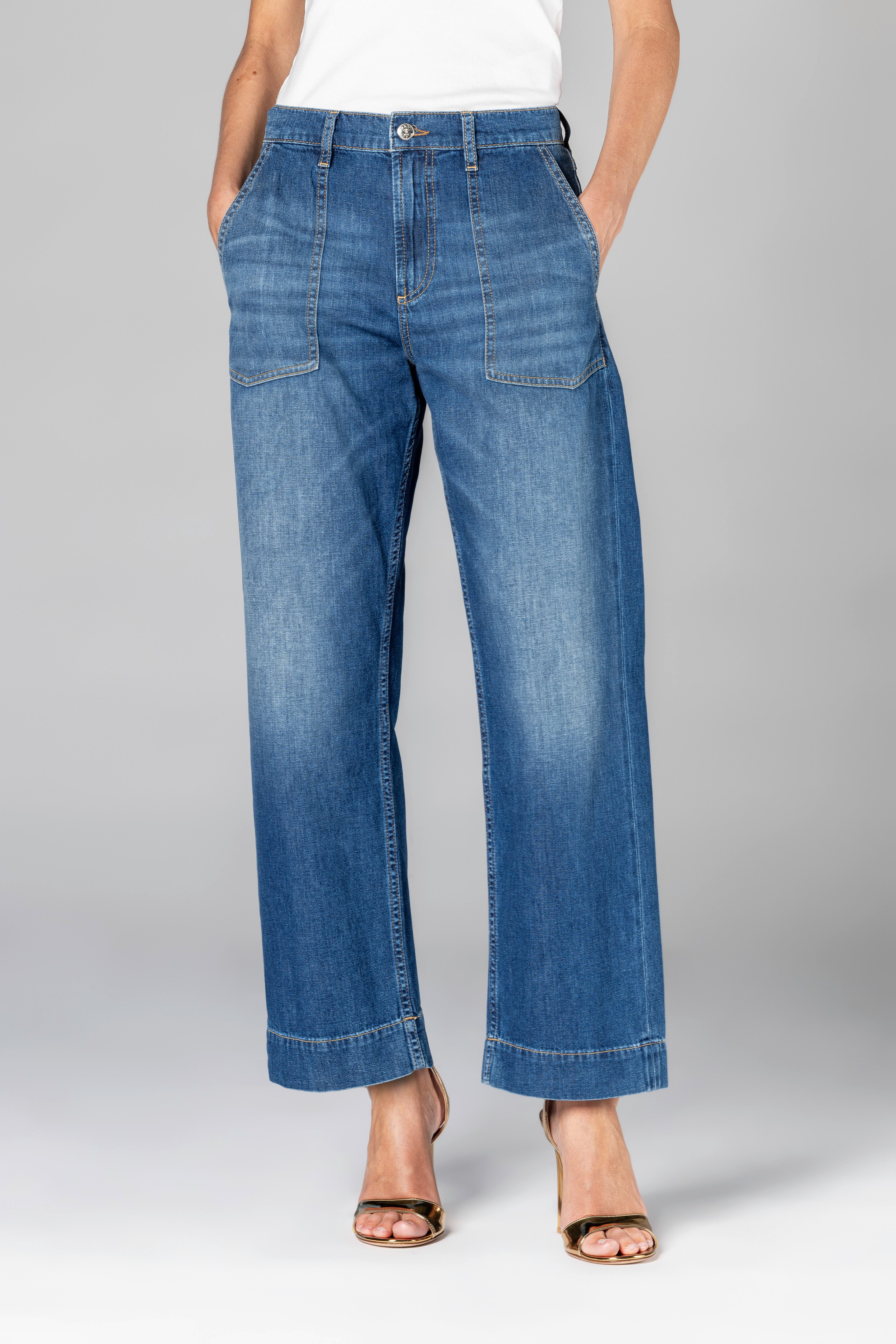 Joop Jeans Weite Jeans Esra mittlere Bundhöhe, weites Bein