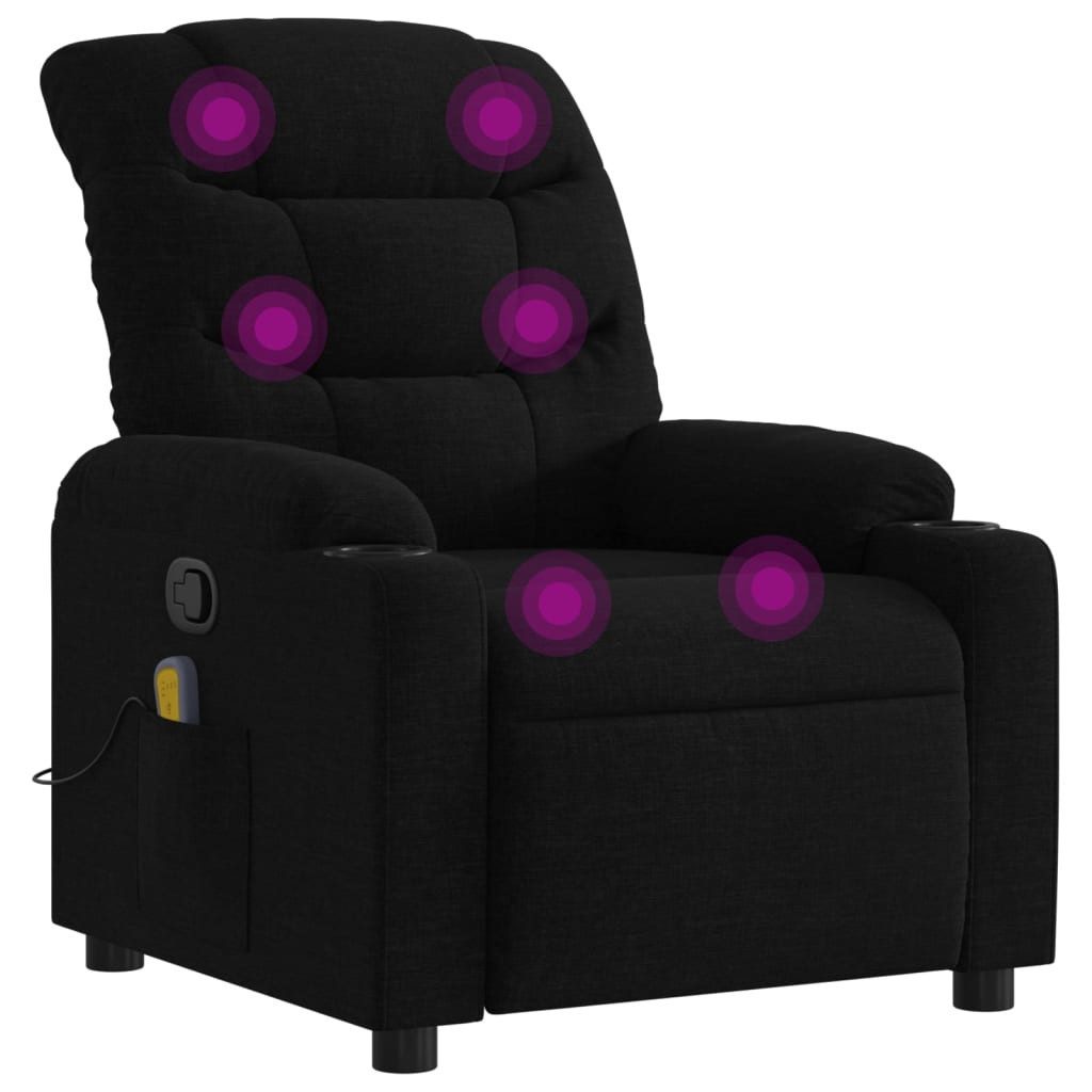 vidaXL Sessel Massage-Relaxsessel, schwarzer Stoff (1-St) günstig online kaufen