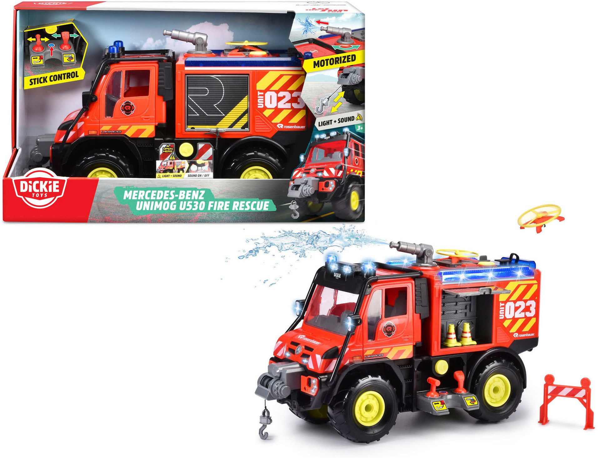 Dickie Toys Spielzeug-Feuerwehr Unimog U530 Fire Rescue, mit Licht und Soun günstig online kaufen