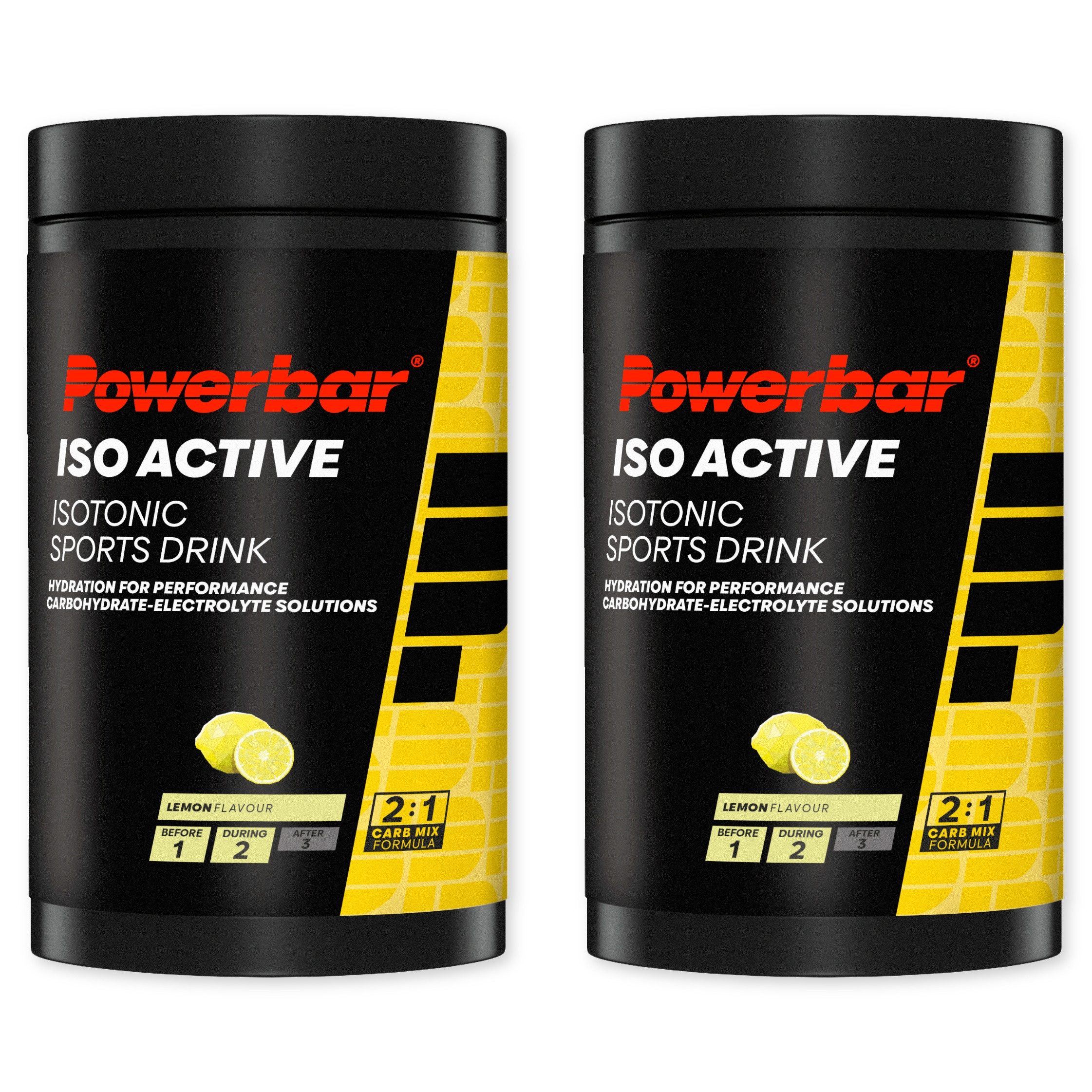 PowerBar Isoactive Lemon 2x 600g Isotonisches Sportgetränk 5 Elektrolyte Pulver Pulver, 2 St., 1200 g