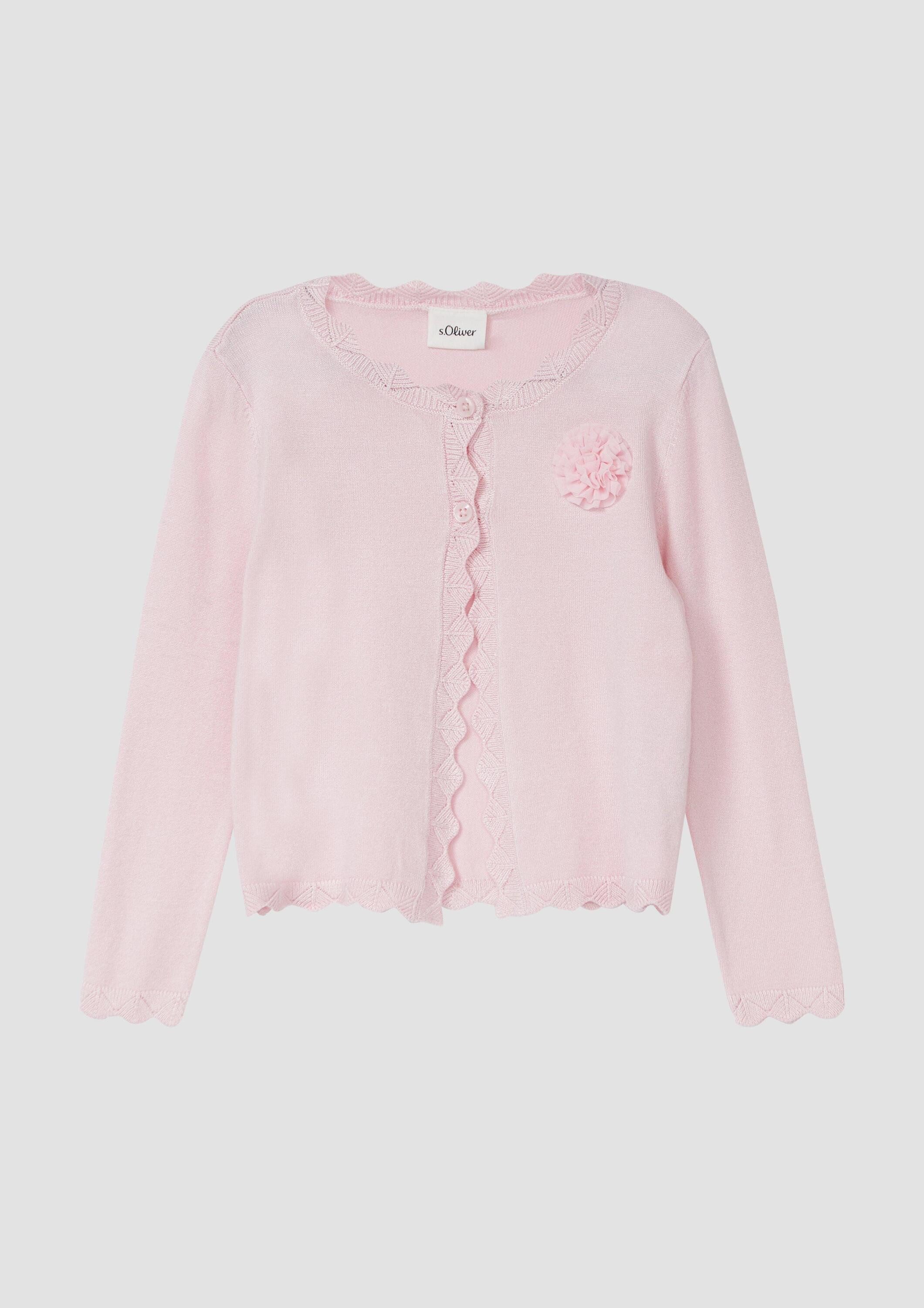 s.Oliver Cardigan Strickjacke Feinstrickjacke mit Zierkante und Applikation