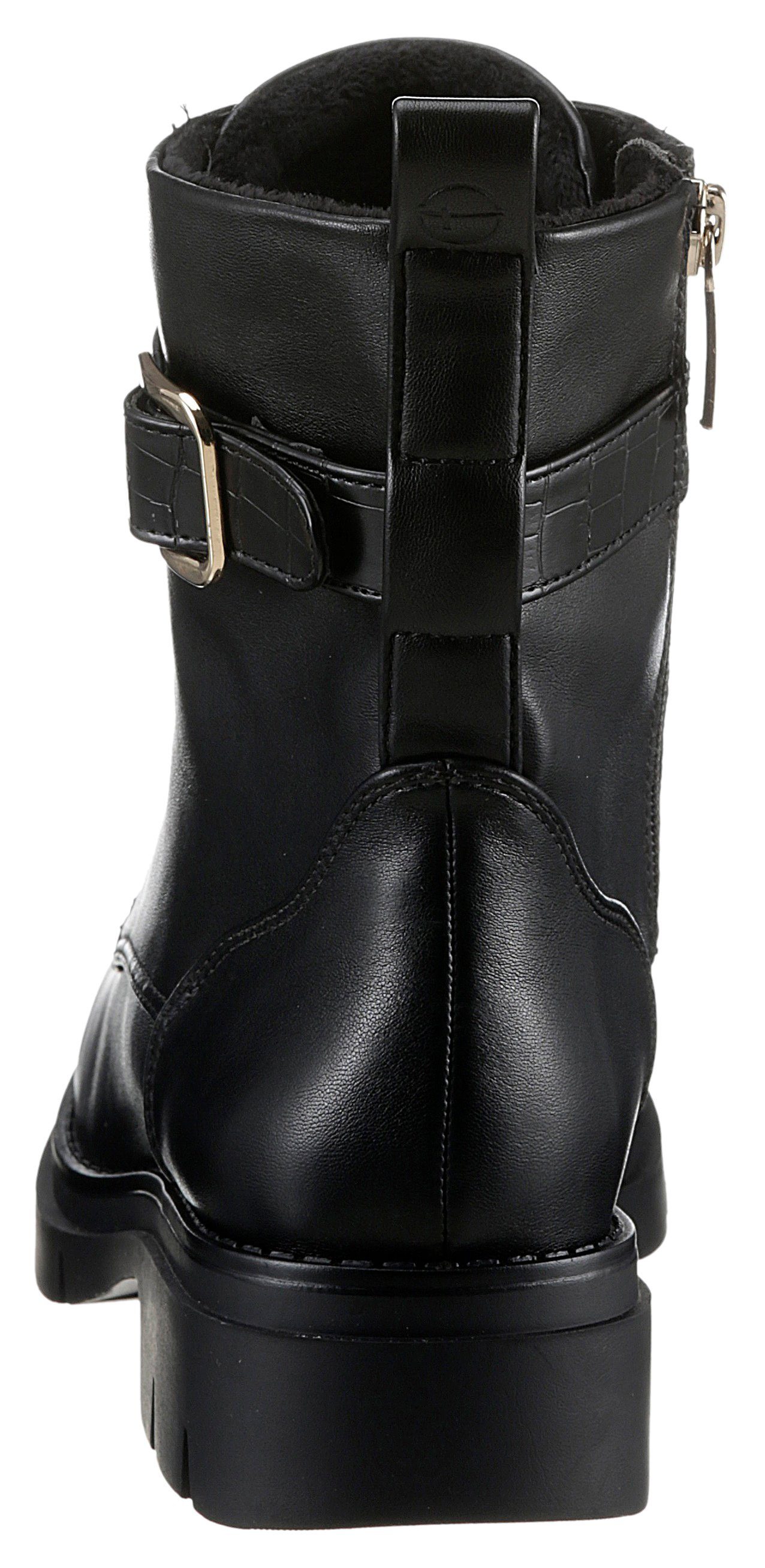 Tamaris Schnürboots mit Zierriemchen in Reptilienprägung günstig online kaufen