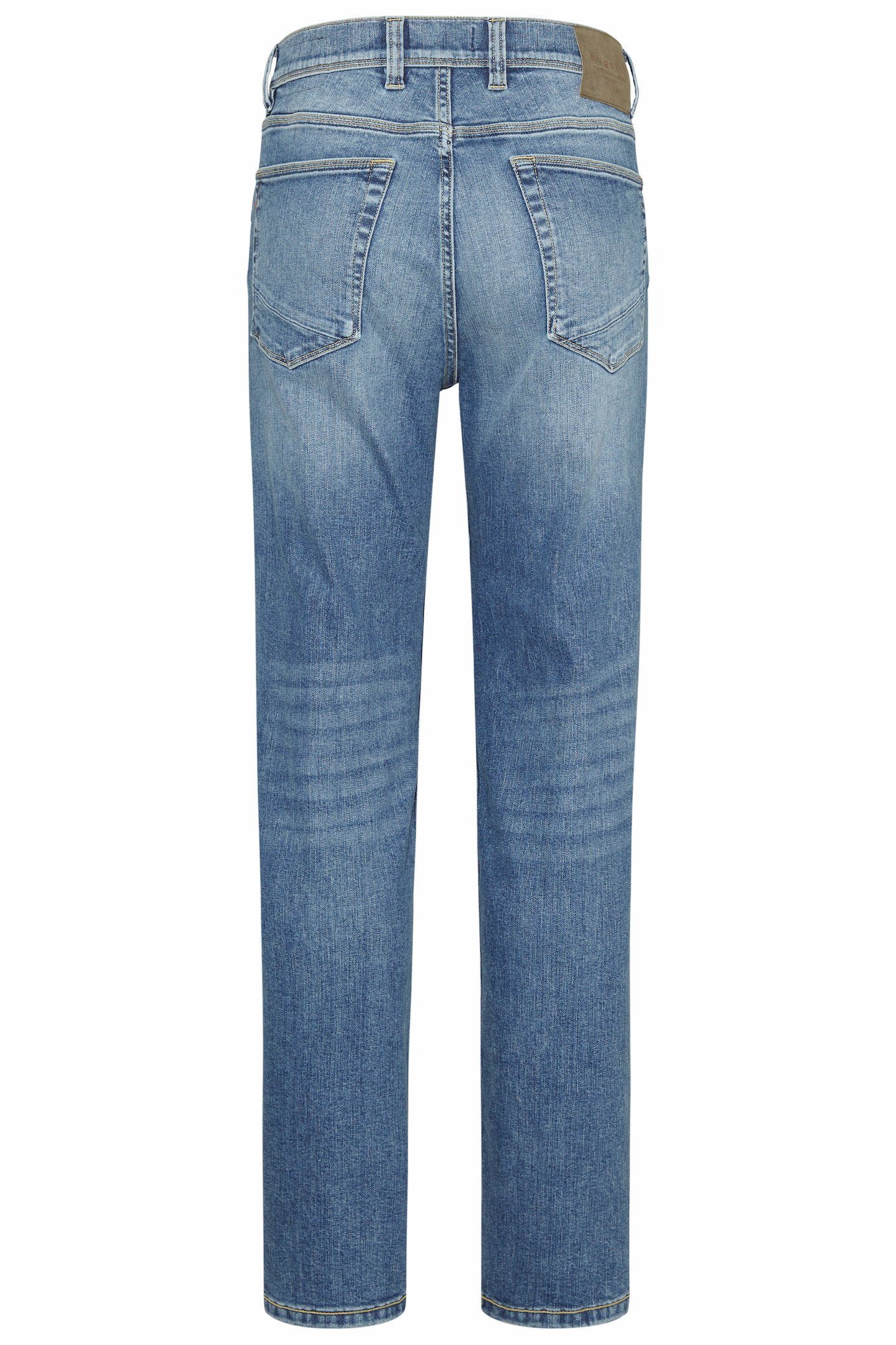 bugatti 5-Pocket-Jeans im Used Look Wash blau