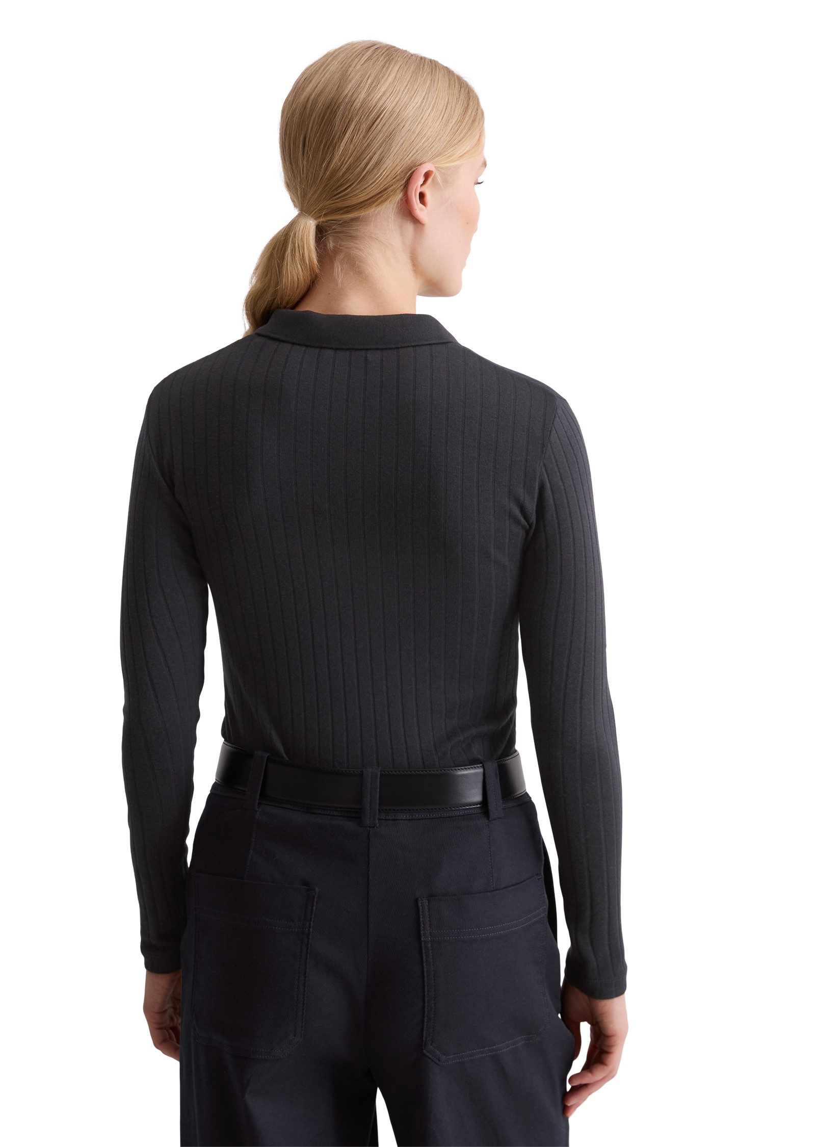 Marc O'Polo Langarm-Poloshirt Jersey aus Organic-Cotton-Modal-Mix, regular günstig online kaufen