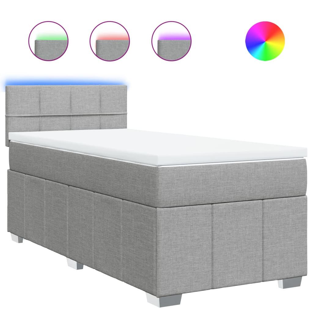vidaXL Bett Boxspringbett mit Matratze Hellgrau günstig online kaufen