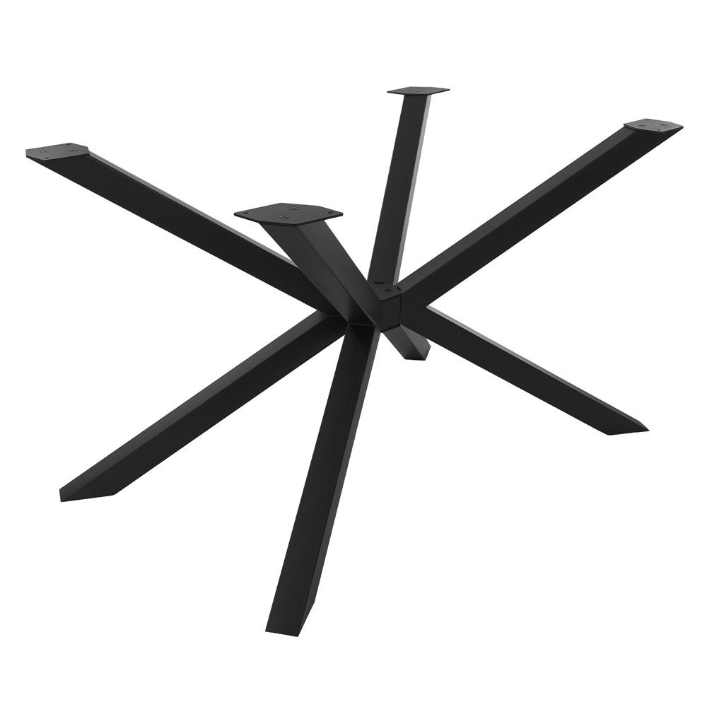 ML-DESIGN Tischbein Tischbeine Metall Schwarz Tischgestell Spider Outdoor wetterfest, Tischfüße X-Form Tischkufen Stahl Untergestell Möbelfüße 120x78x72 cm
