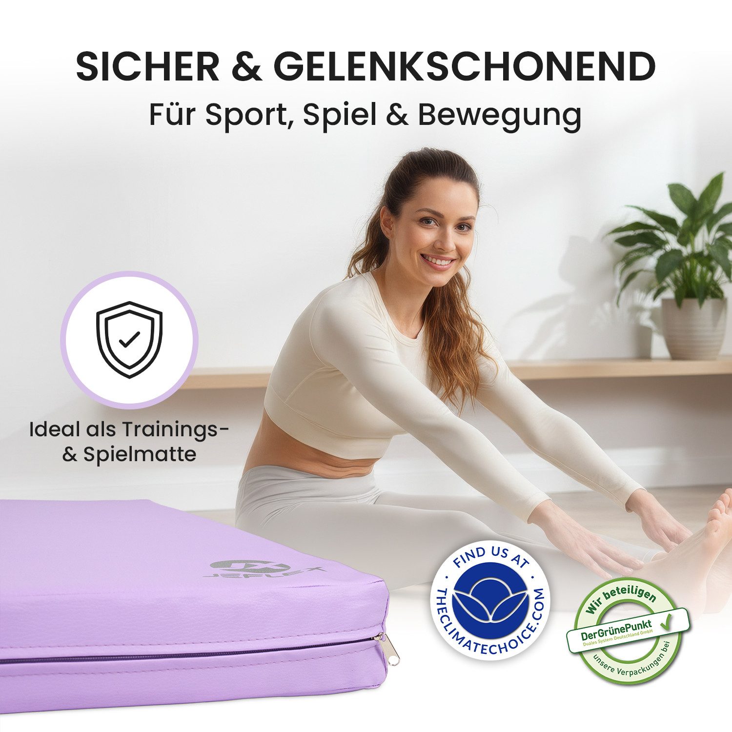 Jeflex Weichbodenmatte Jeflex Turnmatte 100 x 70 x 8 cm Fitness Weichbodenmatte Sportmatte
