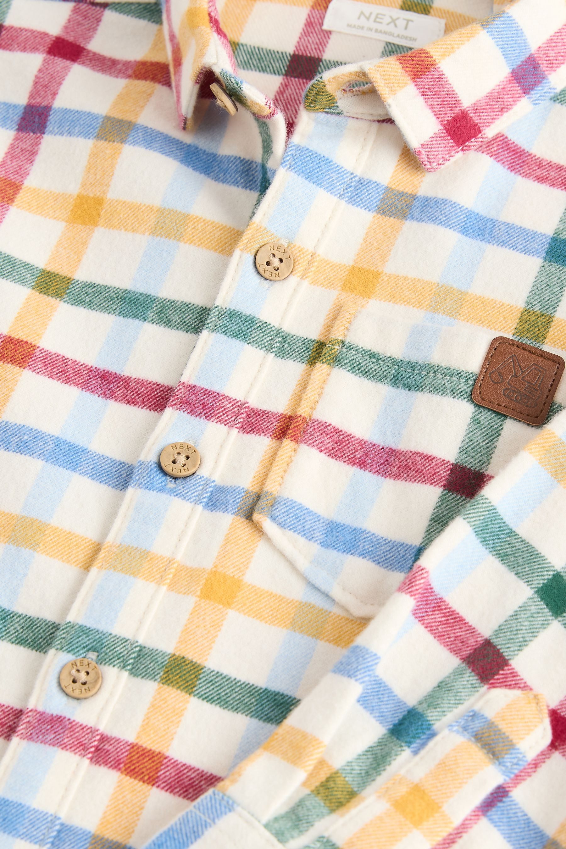 Next Langarmhemd Kariertes Langarmhemd mit Motiv (1-tlg)