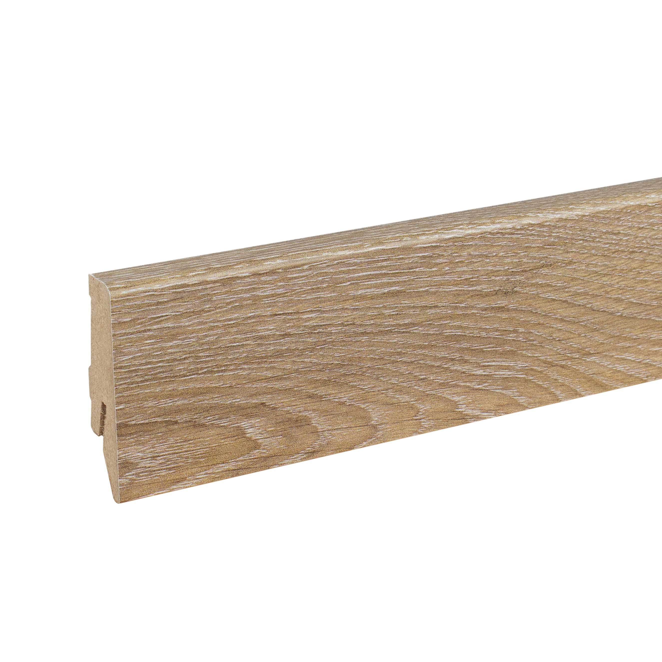 PROVISTON Sockelleiste 18 x 58 x 2400 mm Fußleiste MDF-Kern foliert Eiche by PROVISTON, L: 240 cm, Spar-Set, 5-St.