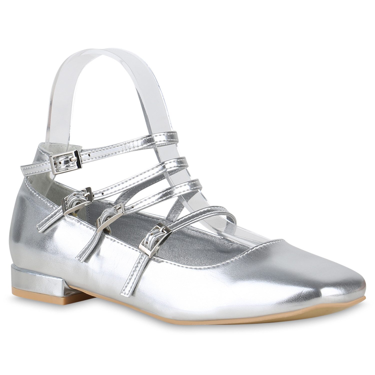 VAN HILL 841181 Ballerina Damen Riemchenballerinas Балетки Eckige Lack Riemchen- 841180