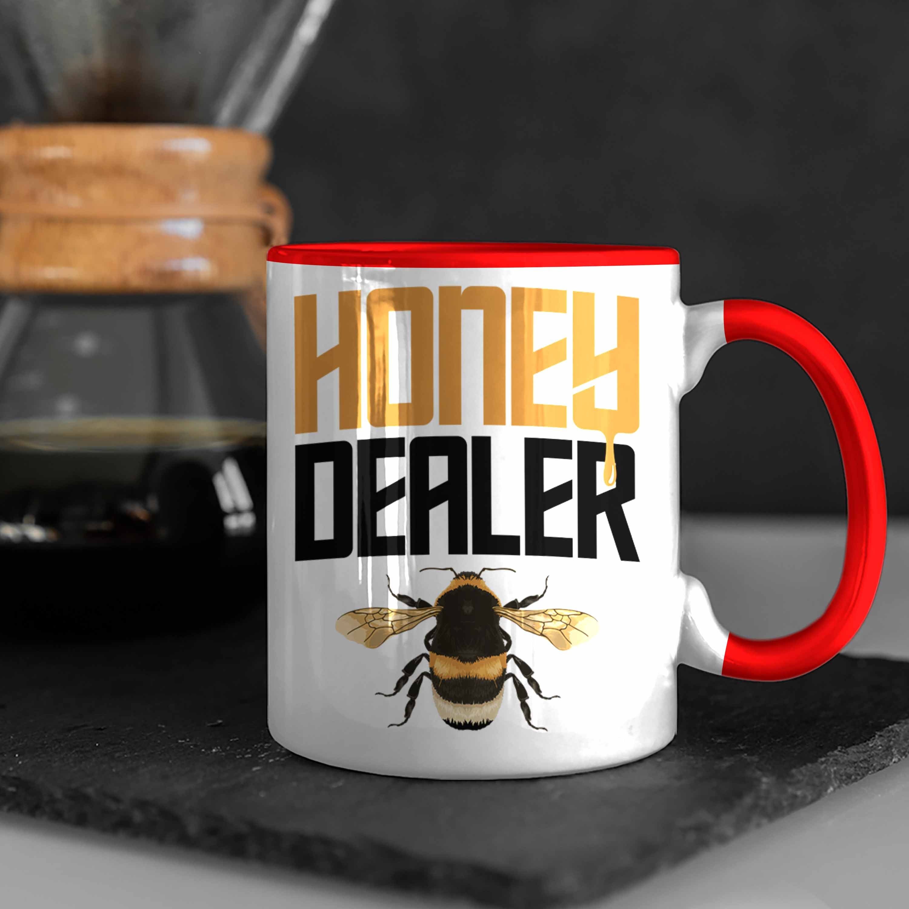 Bienen Kaffeetasse Rot Geschenkideen Imker Bienenzüchter Tasse Zuebhör Geschenk Dealer Trendation Trendation - Bienenzucht Honig Tasse