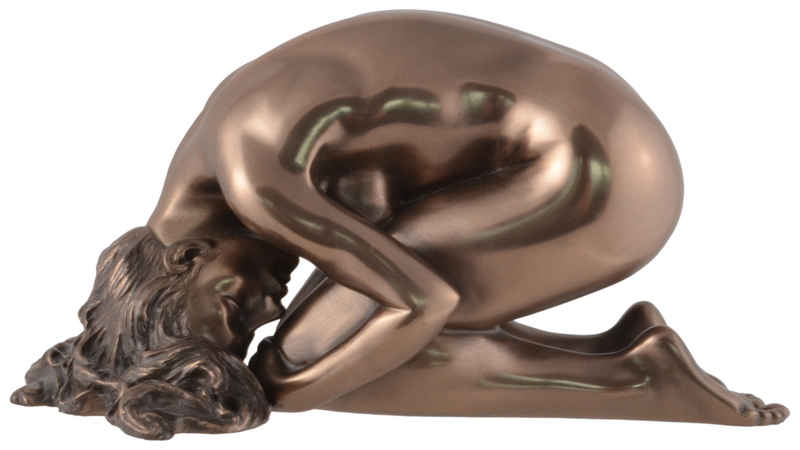 Vogler direct Gmbh Dekofigur Akt Kowtow - Nackte Dienerin kniend in Pose by Veronese, von Hand bronziert, LxBxH: ca. 15x8x8cm