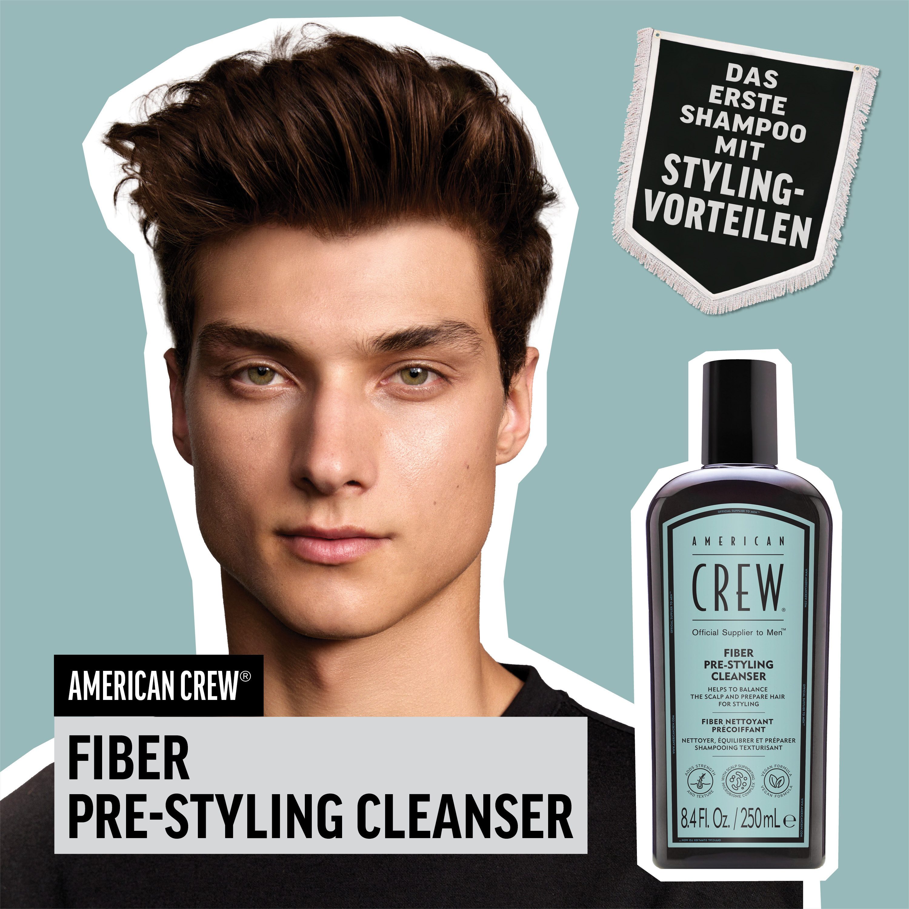 American Crew Haarshampoo FIBER PRE-STYLING SHAMPOO, für jeden Haartyp geeignet.