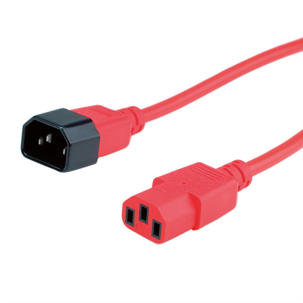 ROLINE Apparate-Verbindungskabel, IEC 320 C14 - C13 Stromkabel, IEC320 C14, Kaltgeräte, 10A Männlich (Stecker), IEC320 C13, Kaltgeräte, 10A Weiblich (Buchse) (80.0 cm)