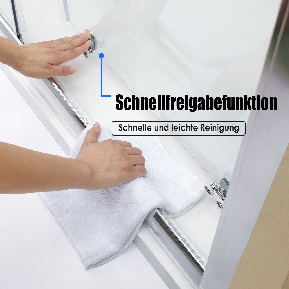 SONNI Runddusche Duschkabine Runddusche Schiebetür Viertelkreis ESG (80cm-100cm), Einscheibensicherheitsglas, Höhe 185 cm – Bild 4 von 5