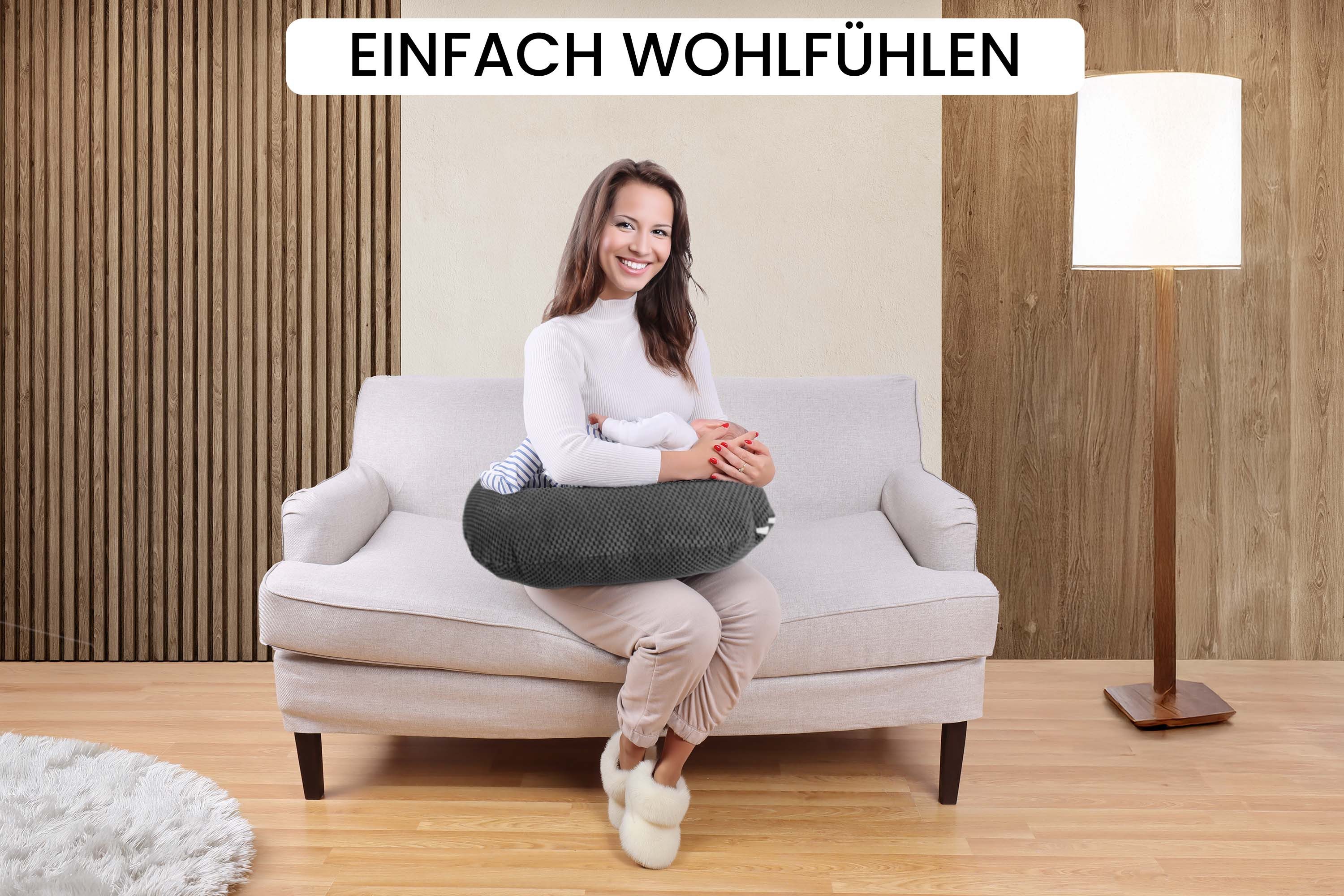 Amilian Stillkissen Stillmond Stillhörnchen klein - Mondkissen - Babykissen, weich, Reißverschluss, EU-Herstellung – Bild 5 von 5