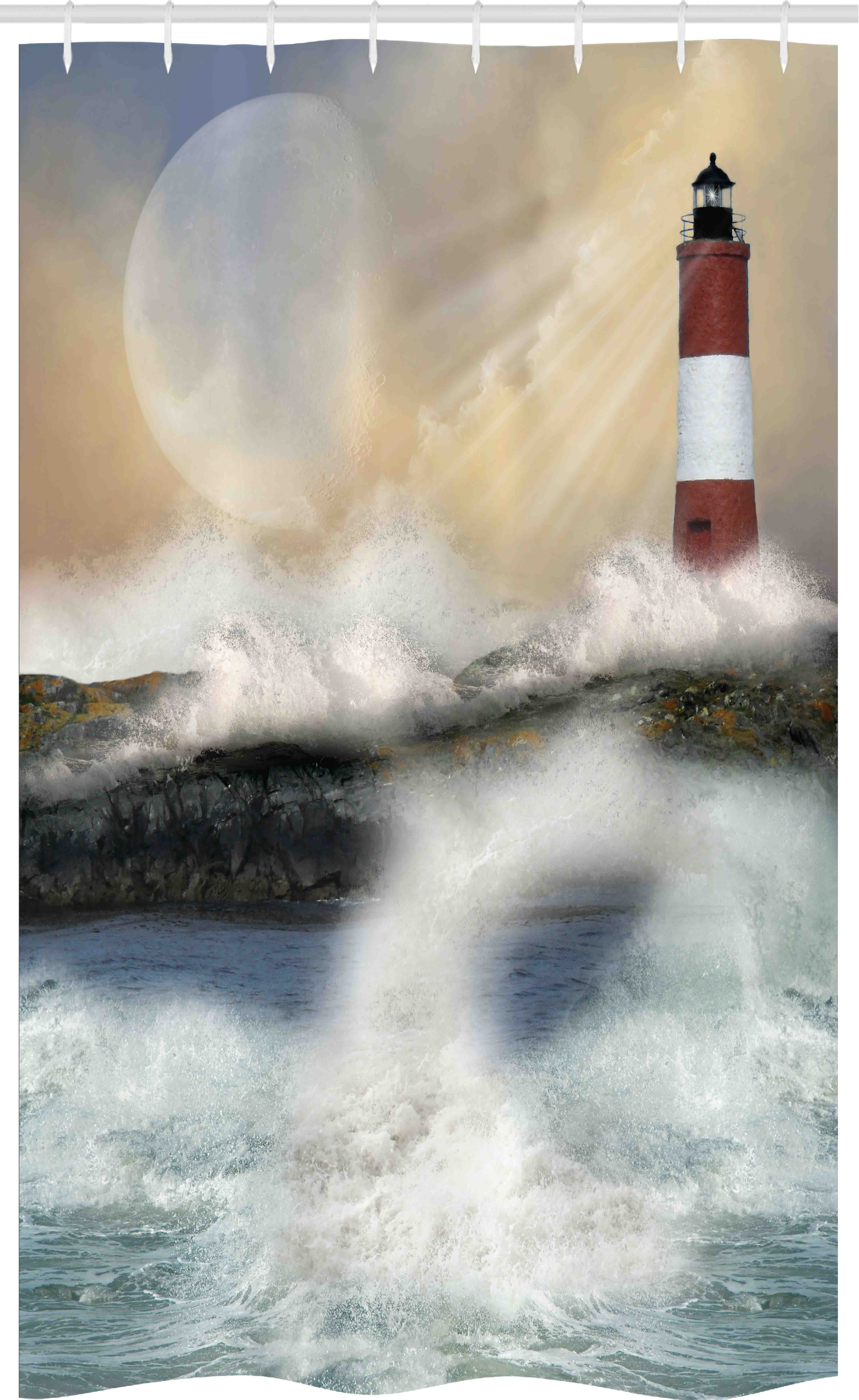 Abakuhaus Duschvorhang Badezimmer Deko Set aus Stoff mit Haken Breite 120 c günstig online kaufen