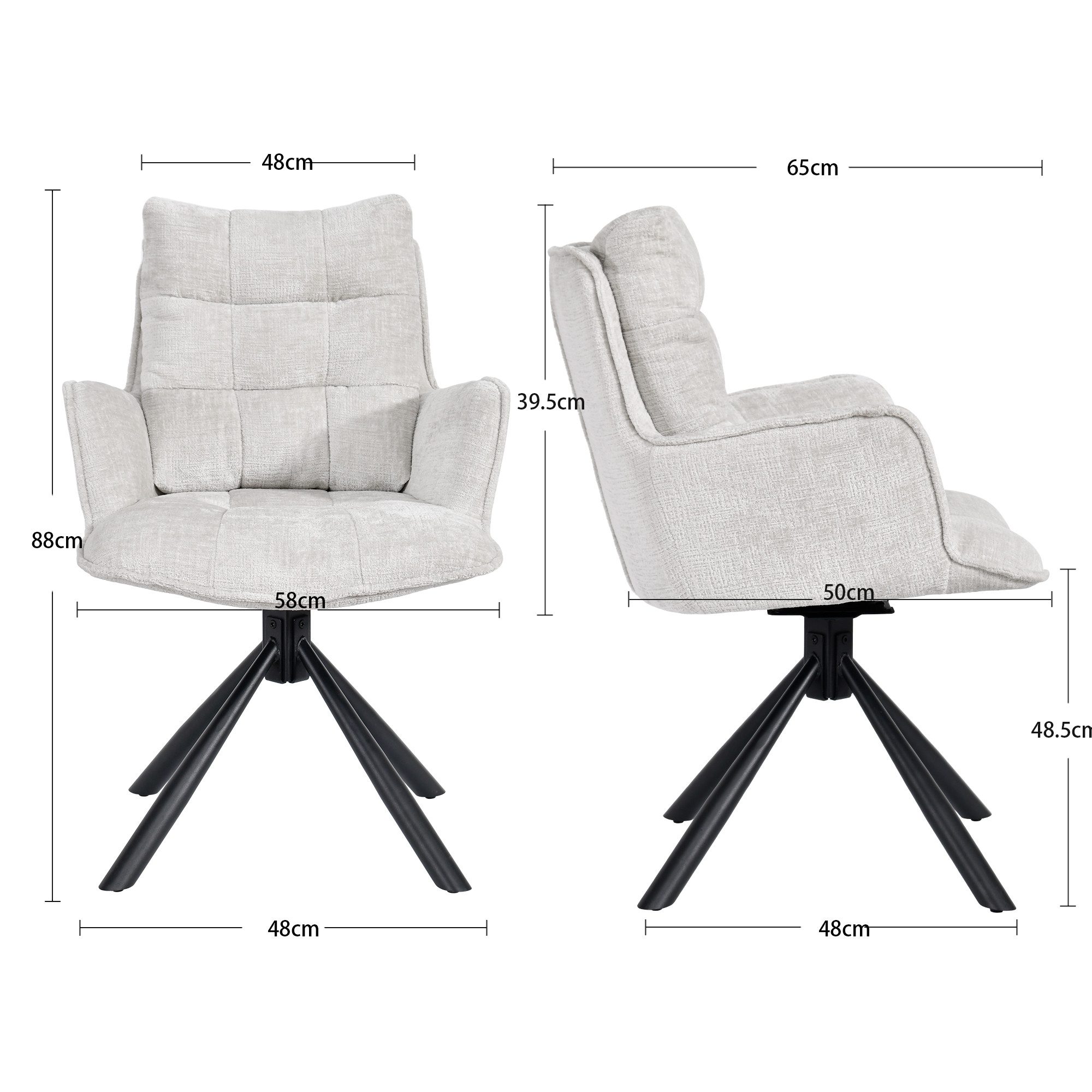 Duhome Esszimmerstuhl (8610A), 180° drehbar Rückstellfunktion, günstig online kaufen