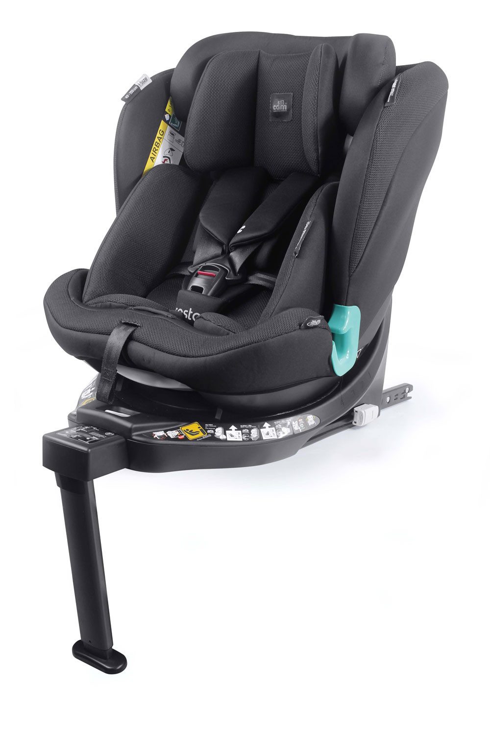 CAM Autokindersitz Sosta Evo i-Size – Mitwachsender 360°- Kindersitz mit Air-Flow-Komfort, ab: ab 9 Monaten, 16-fach höhenverstellbare Kopfstütze für perfekte Anpassung