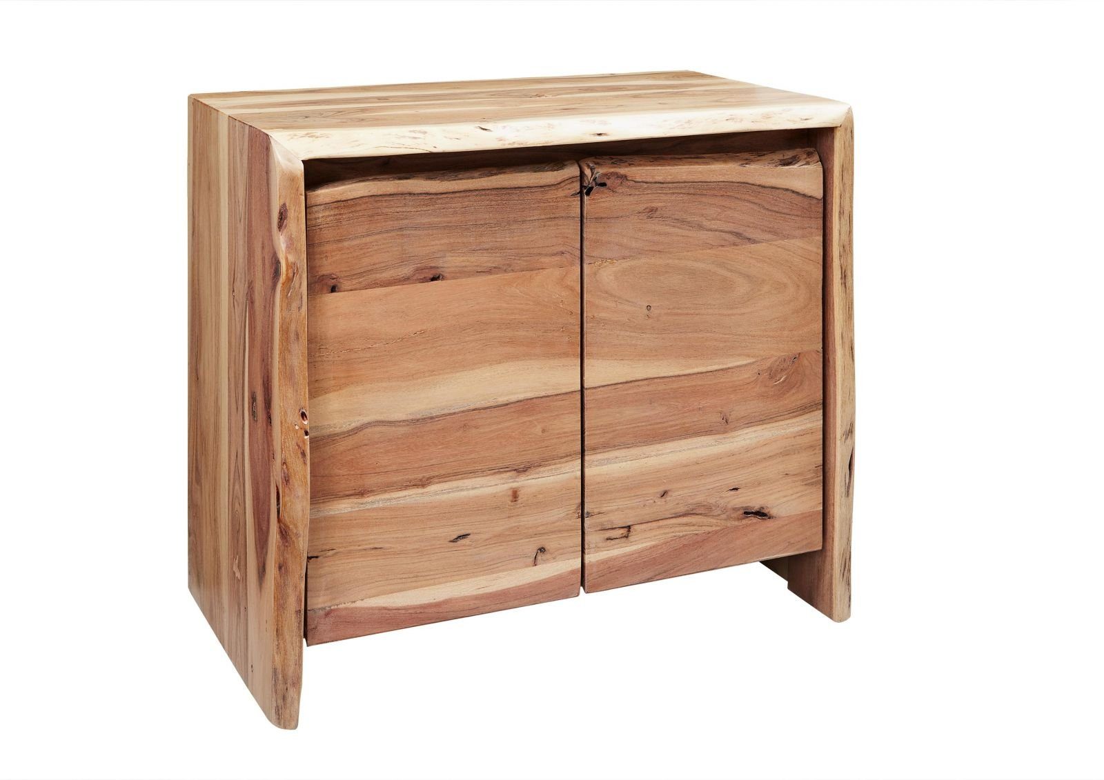 Massivmoebel24 Dreh-/Schwebetürenschrank (Badschrank Akazie 70x40x60 natur lackiert PURE ACACIA #611) Badschrank Akazie 70x40x60 natur lackiert PURE ACACIA #611