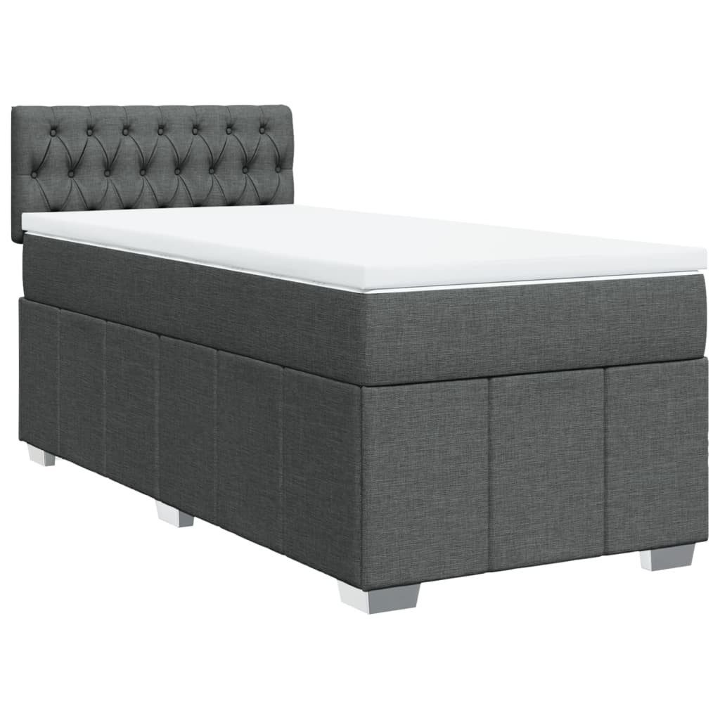 vidaXL Bett Boxspringbett mit Matratze Dunkelgrau günstig online kaufen