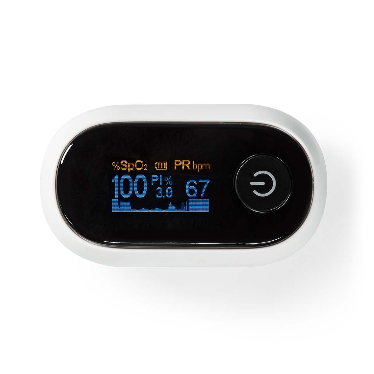 Nedis Pulsoximeter BTHOX10WT, Bluetooth, OLED-Display, 8-Sekunden-Messung für Zuhause und unterwegs